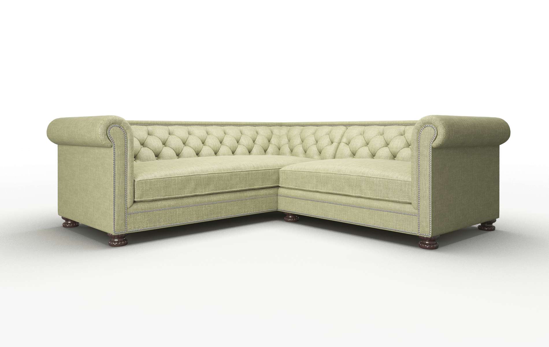 Athens Rocket Evergreen Sectional espresso legs 1