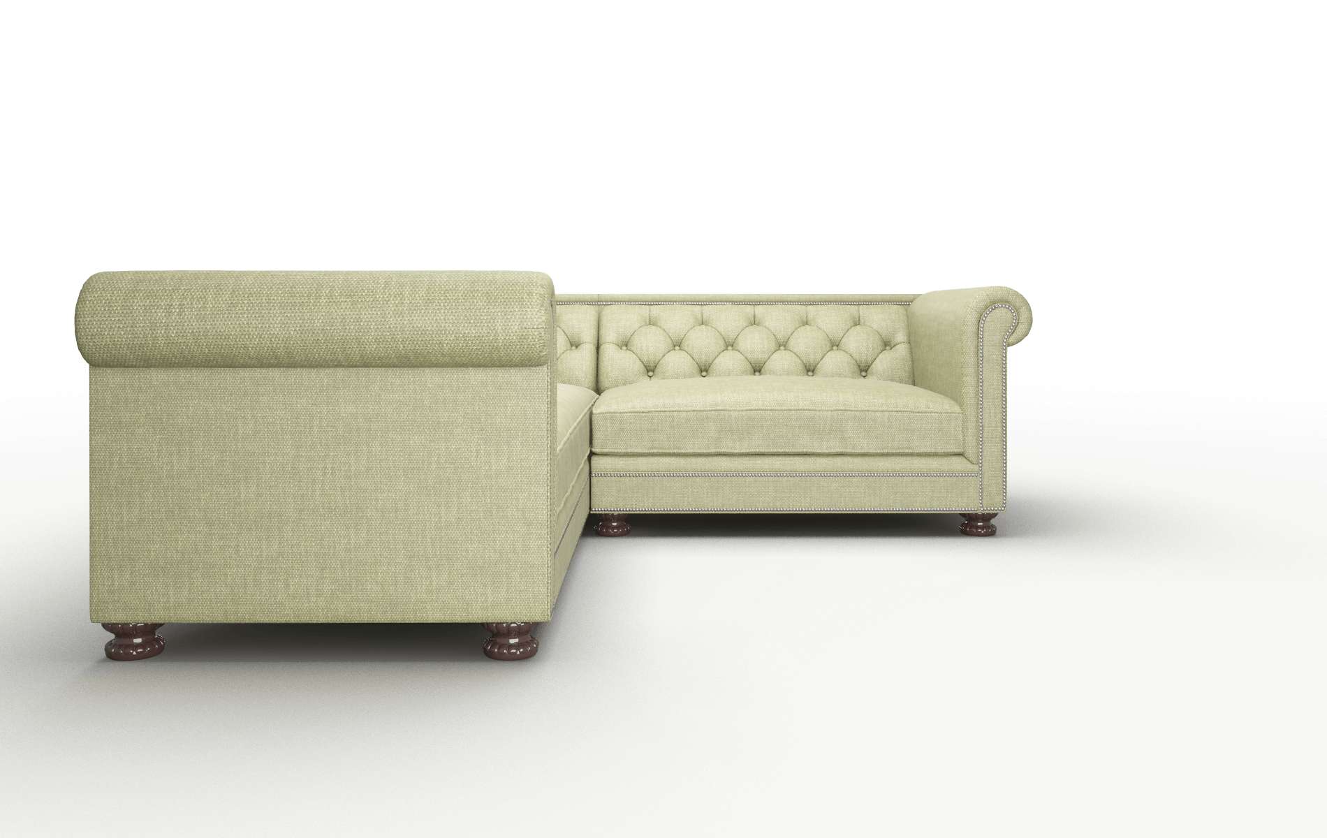 Athens Rocket Evergreen Sectional espresso legs 2