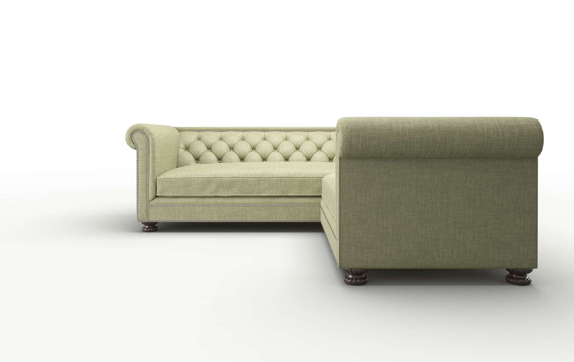 Athens Rocket Evergreen Sectional espresso legs 5