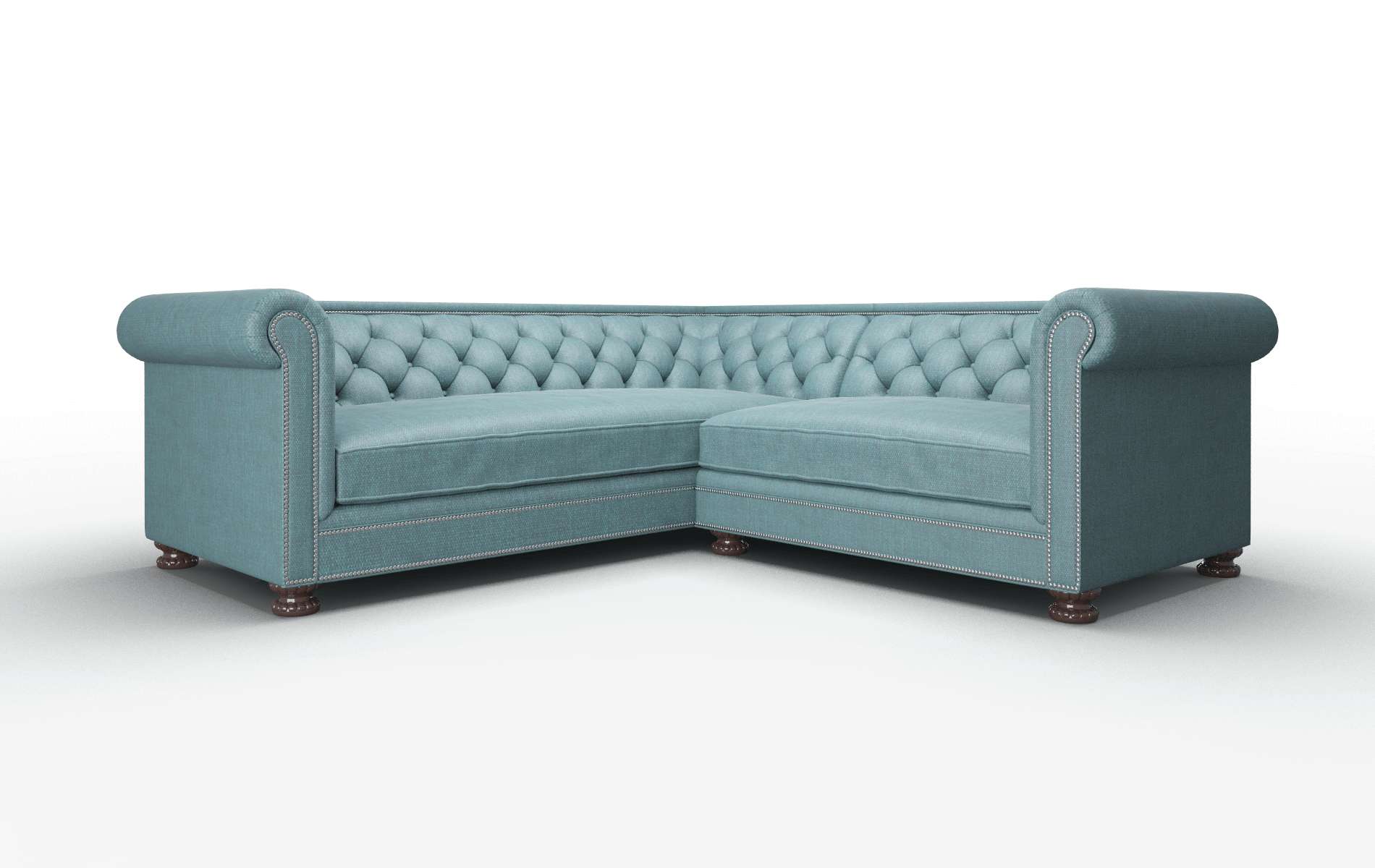 Athens Rocket Peacock Sectional espresso legs 1