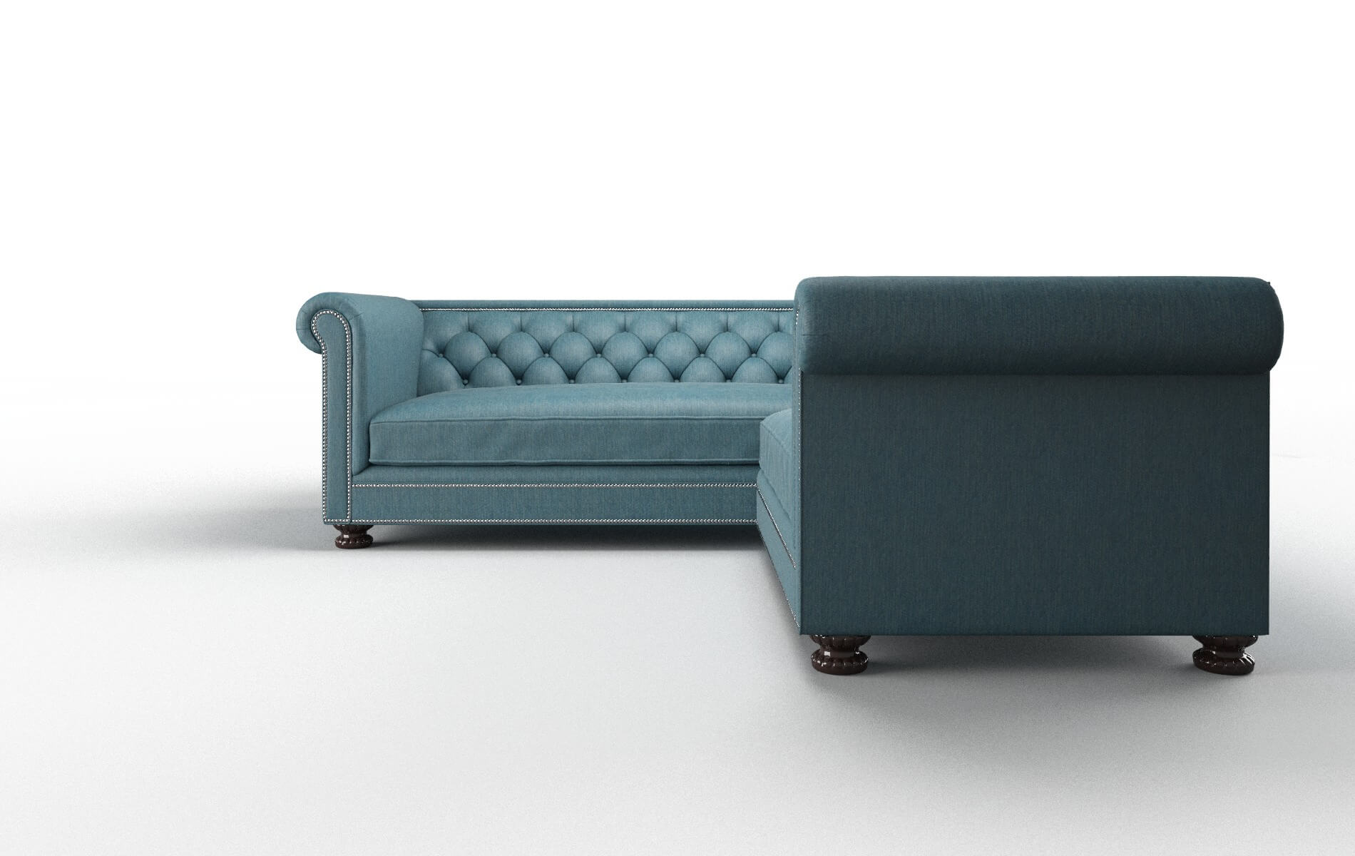 Athens Royale Electric_blue Sectional espresso legs 5