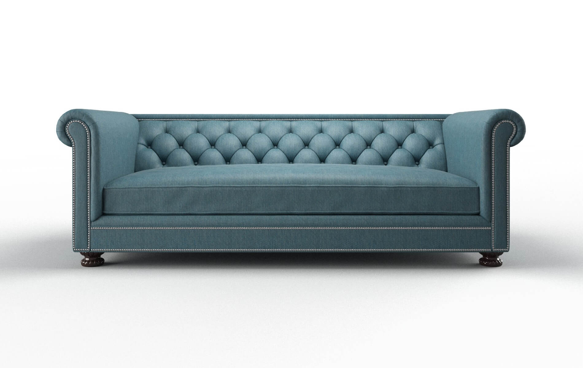 Athens Royale Electric_blue Sofa espresso legs