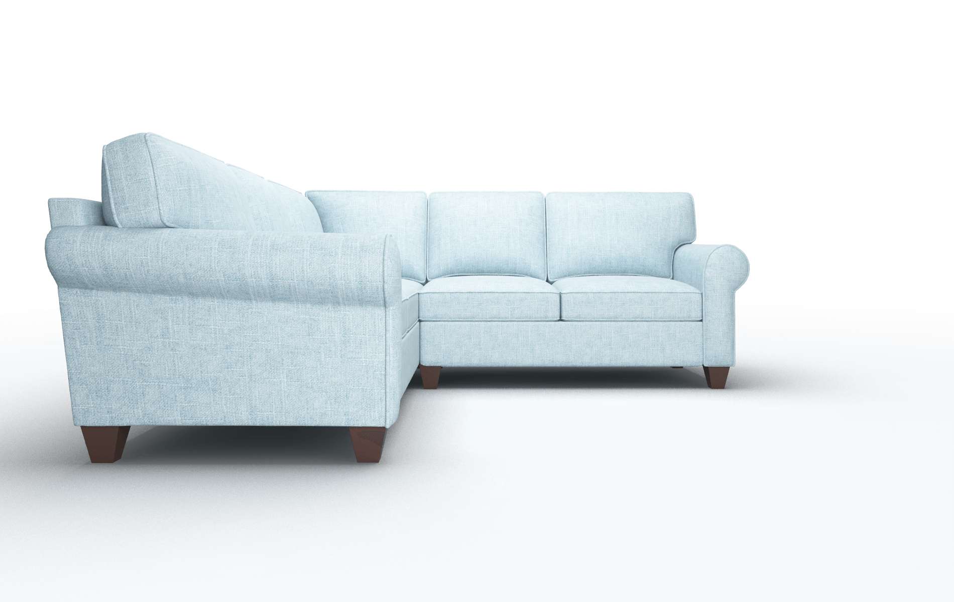 Augusta Atlas Turquoise Sectional espresso legs 2