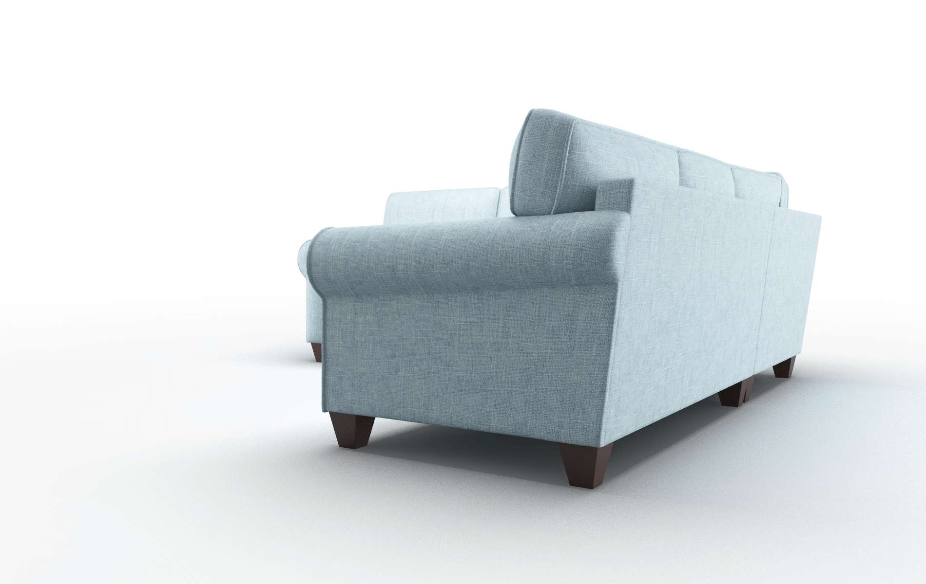 Augusta Atlas Turquoise Sectional espresso legs 4