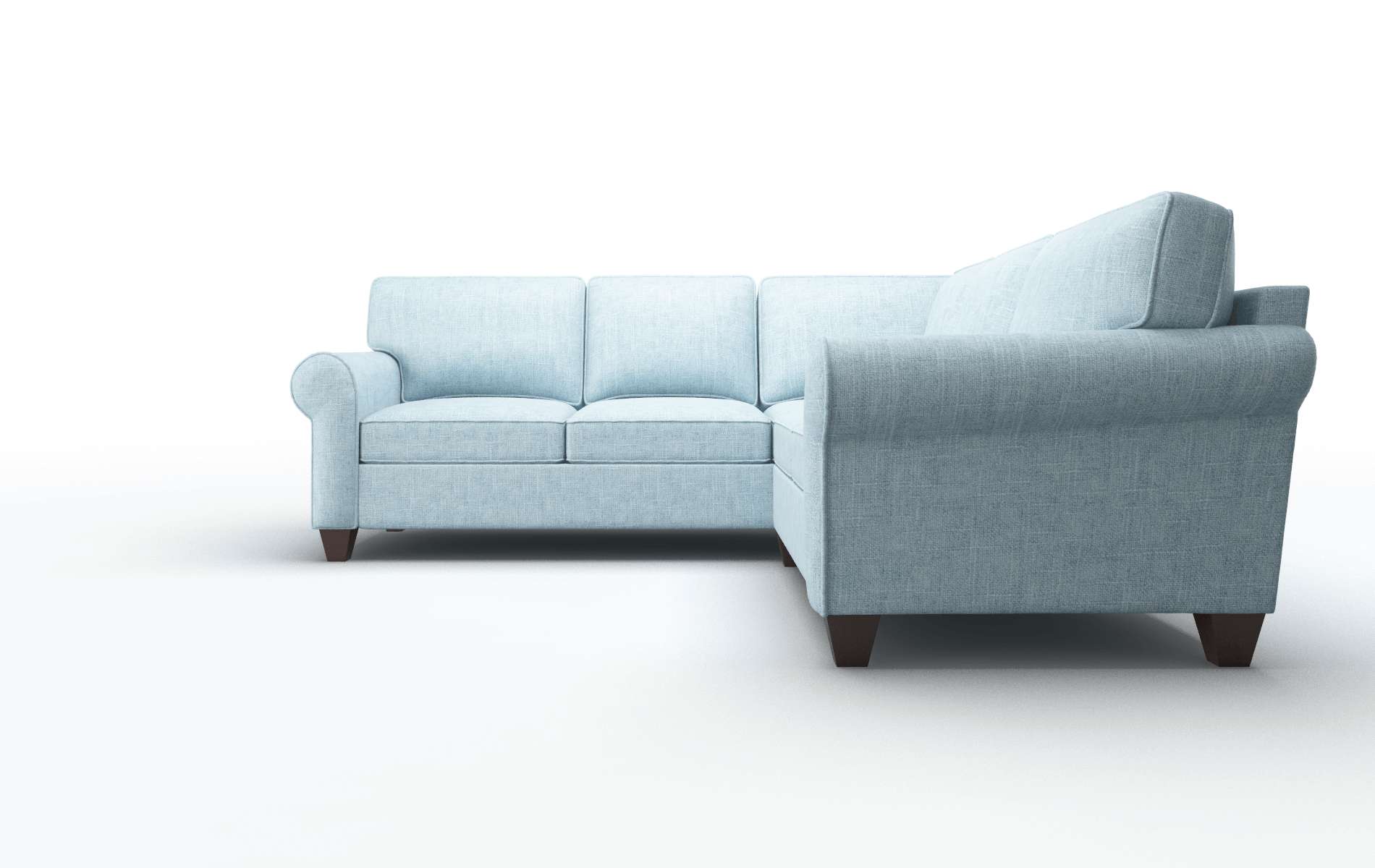 Augusta Atlas Turquoise Sectional espresso legs 5