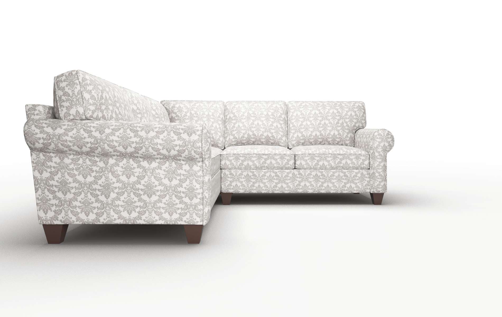 Augusta Bergamo Dove Sectional espresso legs 2