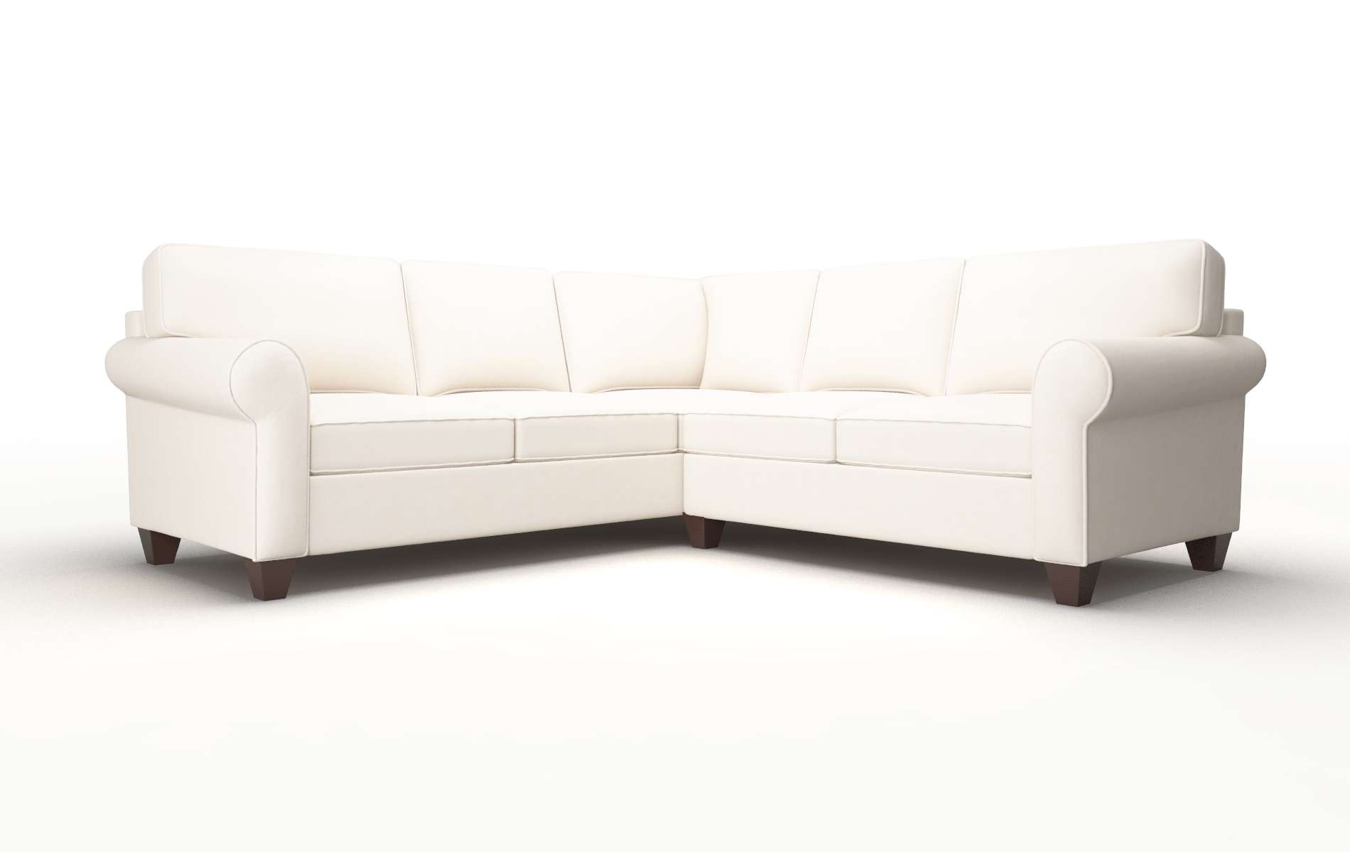 Augusta Blanche Milky Sectional espresso legs 1