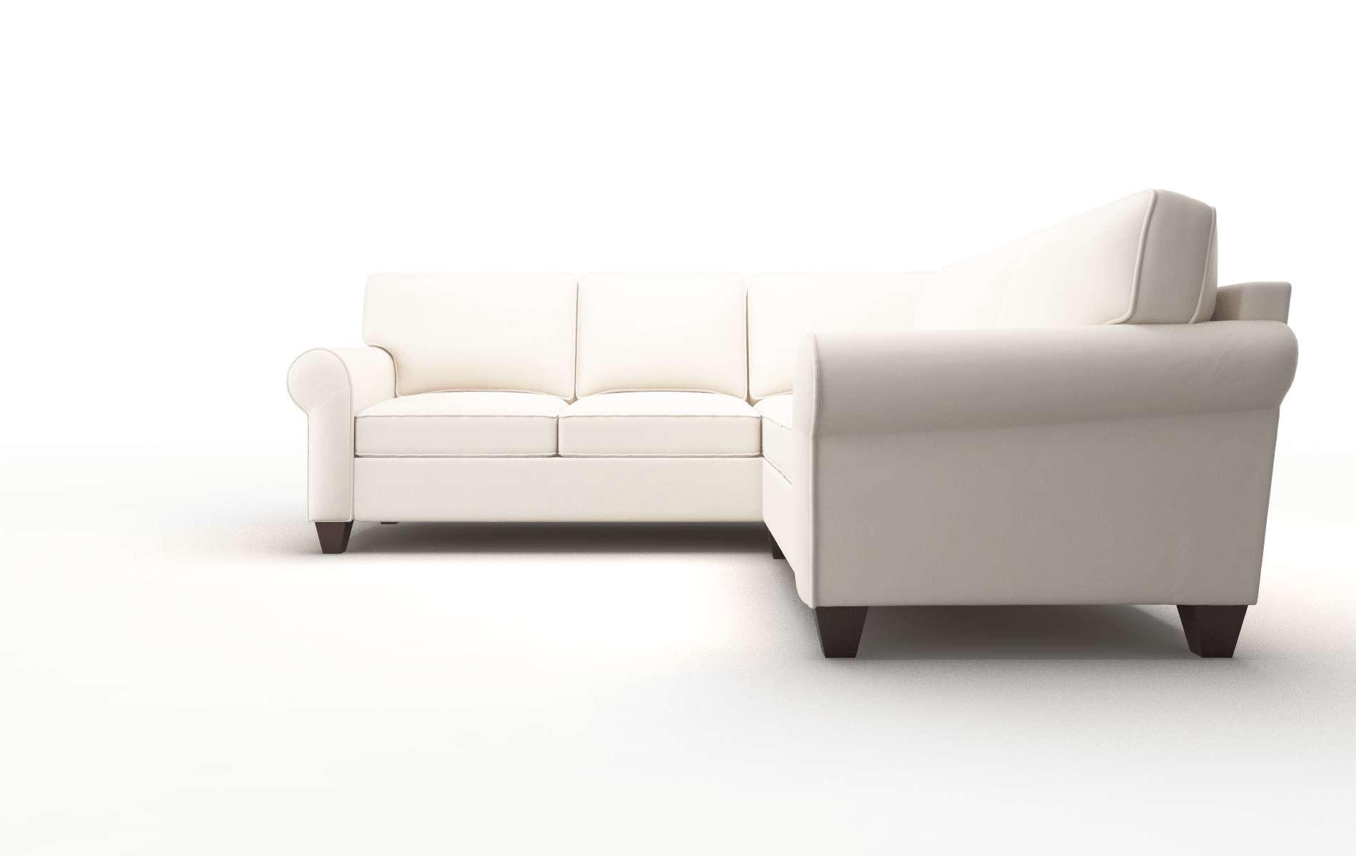 Augusta Blanche Milky Sectional espresso legs 5