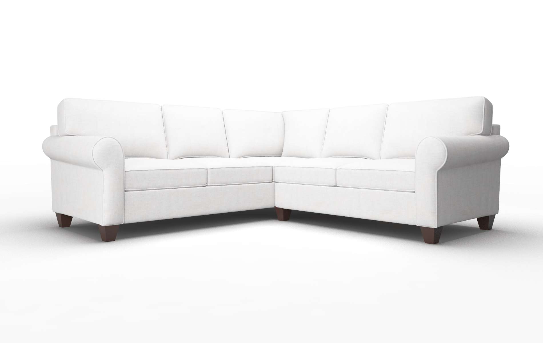 Augusta Catalina Ivory Sectional espresso legs