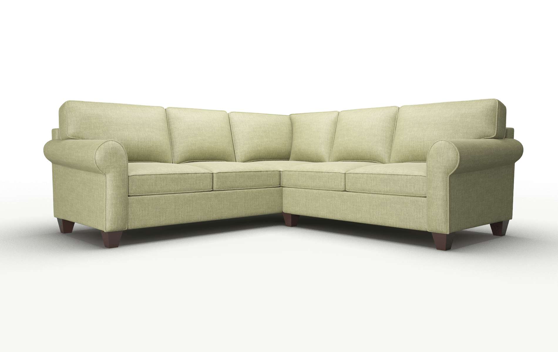 Augusta Durham Lime Sectional espresso legs 1