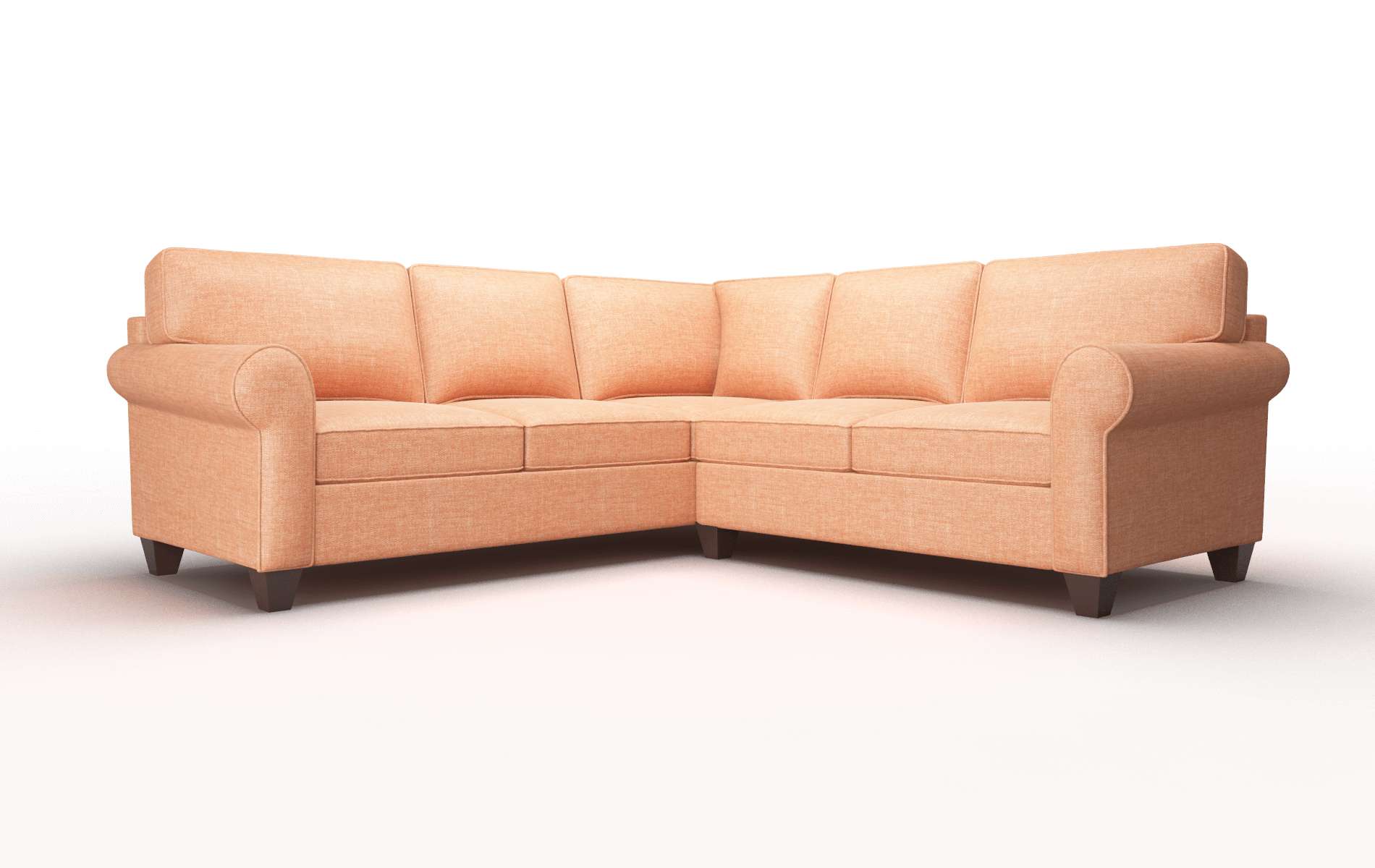 Augusta Durham Tangerine Sectional espresso legs 1