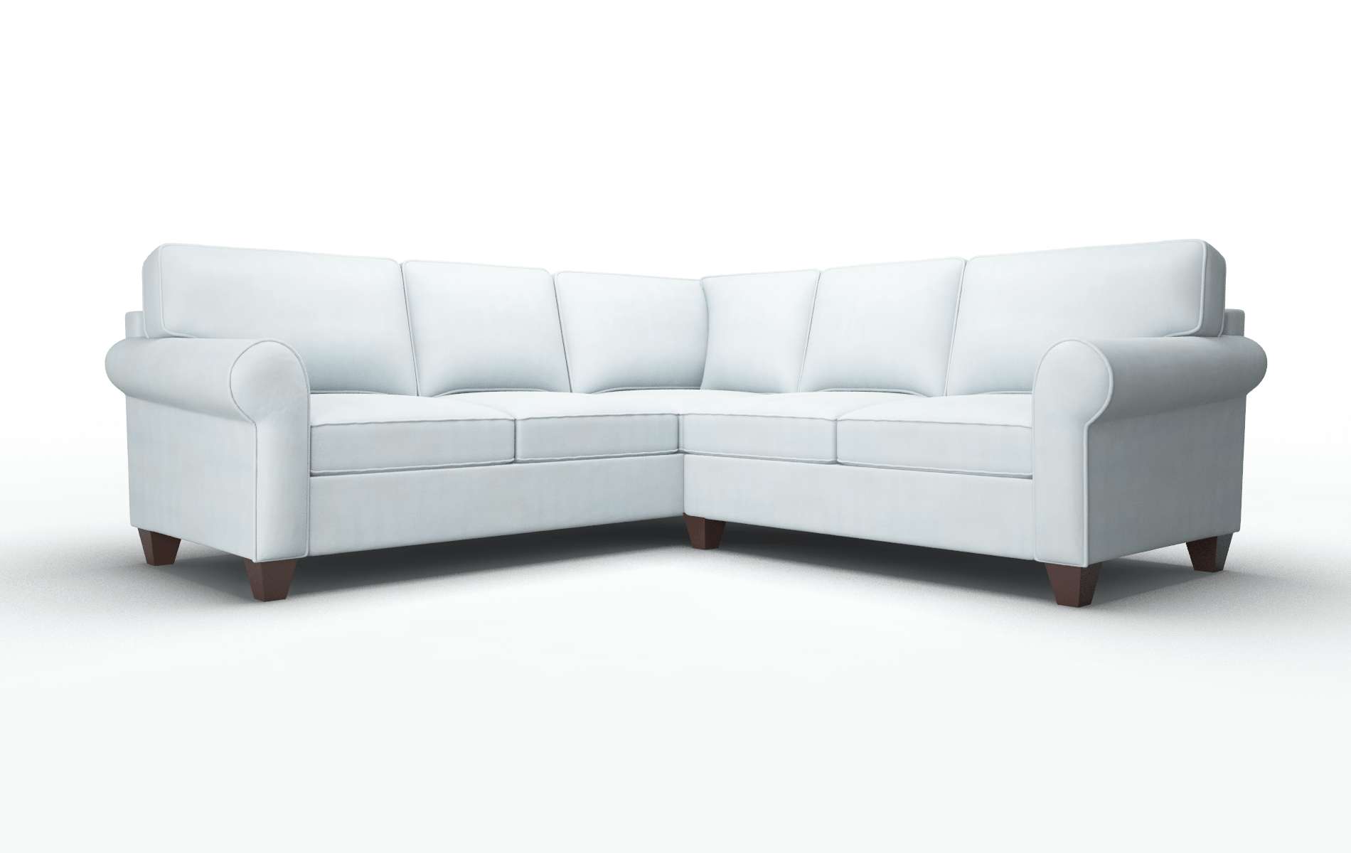 Augusta Hathaway Aqua Sectional espresso legs 1