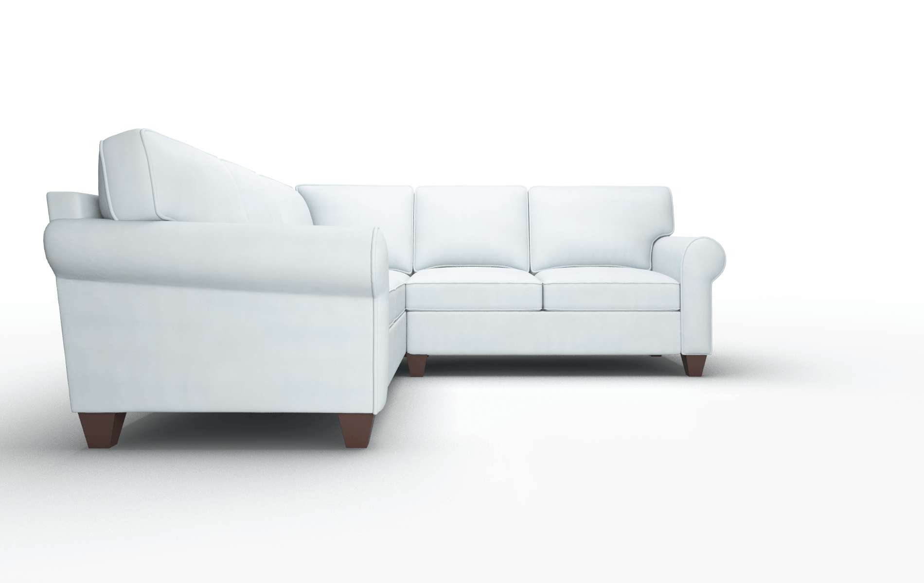 Augusta Hathaway Aqua Sectional espresso legs 2