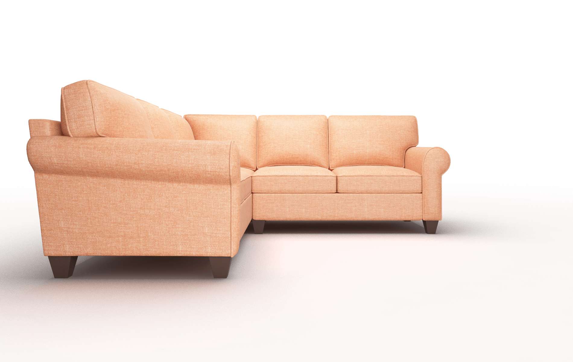 Augusta Hepburn Appricot Sectional espresso legs 2