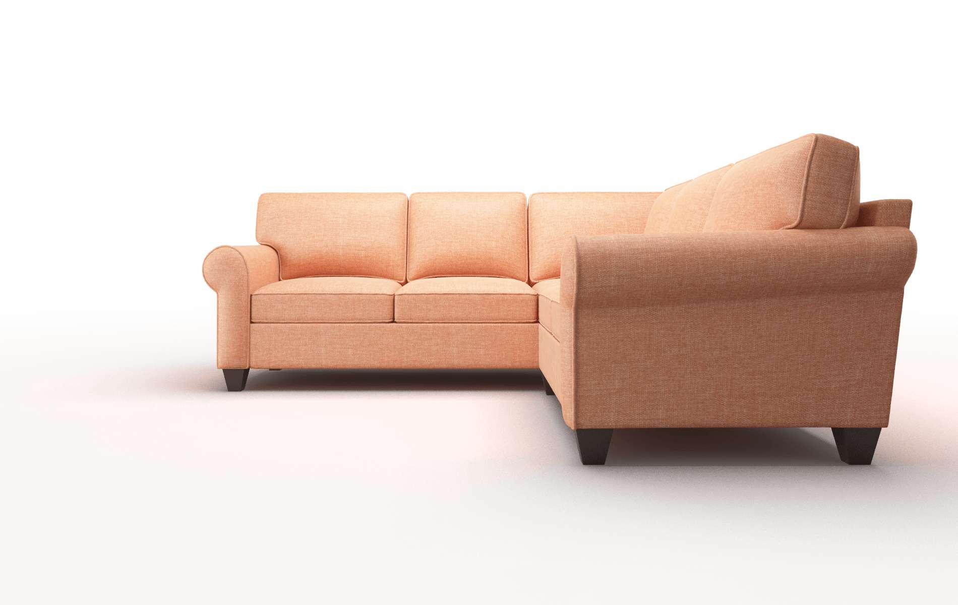 Augusta Hepburn Appricot Sectional espresso legs 5