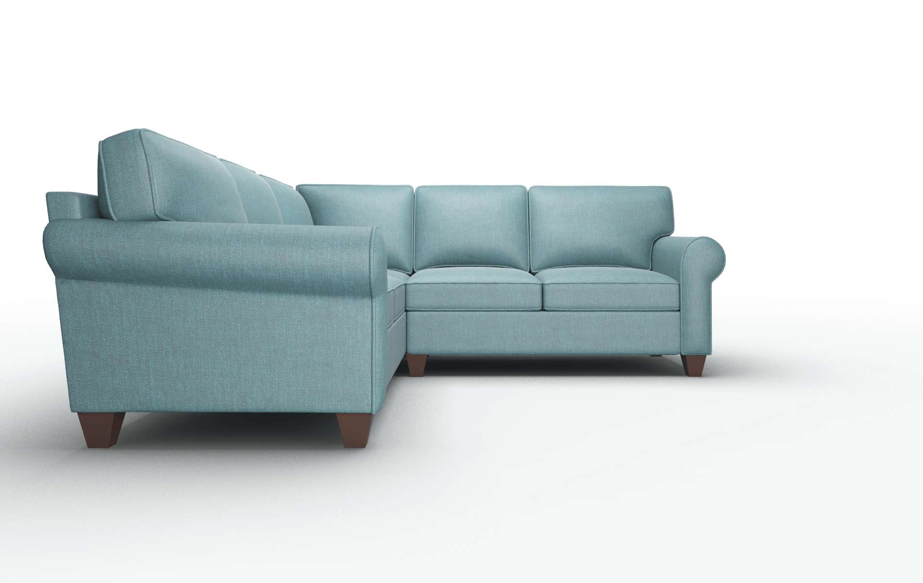 Augusta Rocket Peacock Sectional espresso legs 2