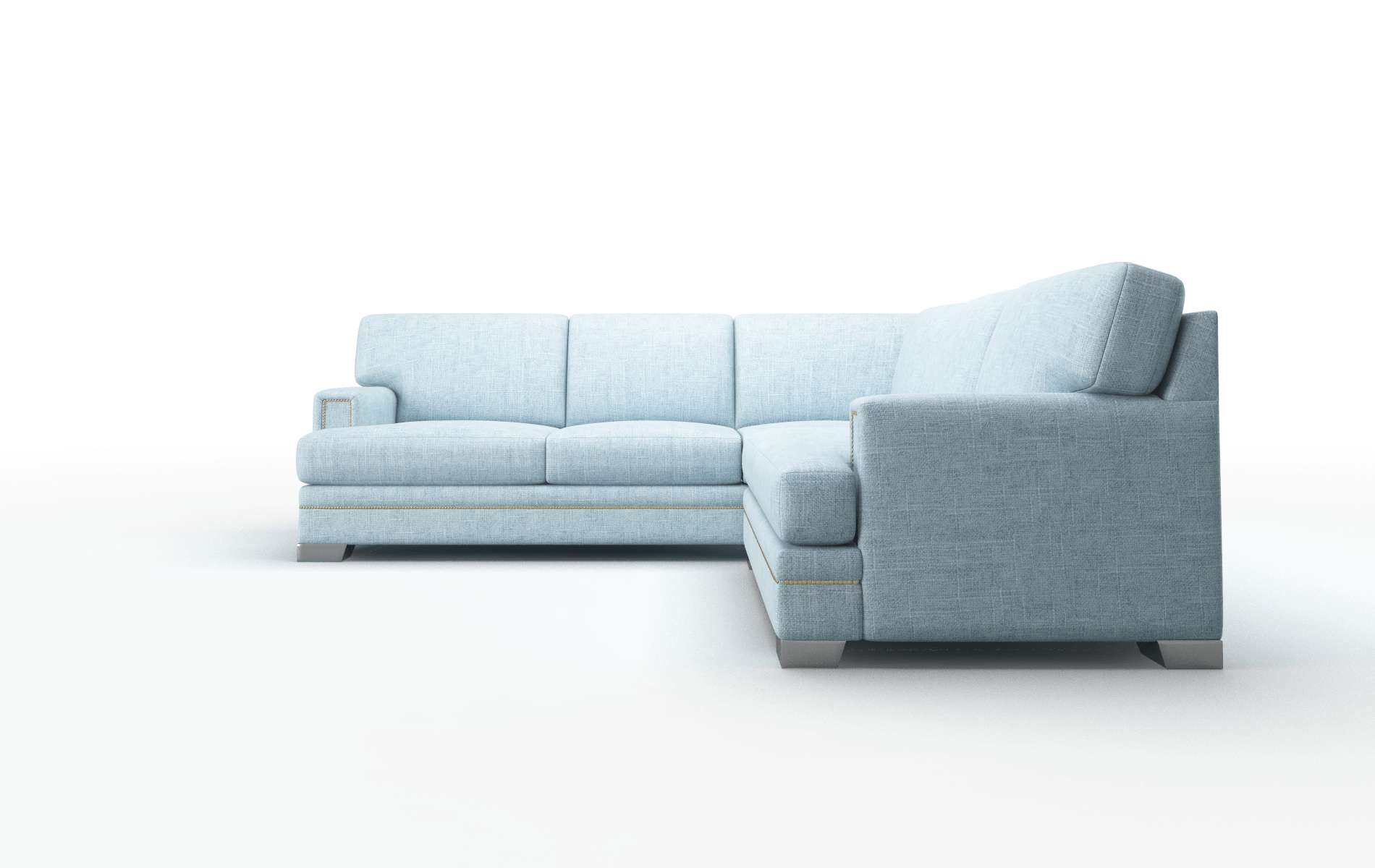 Barcelona Atlas Turquoise Sectional metal legs 5