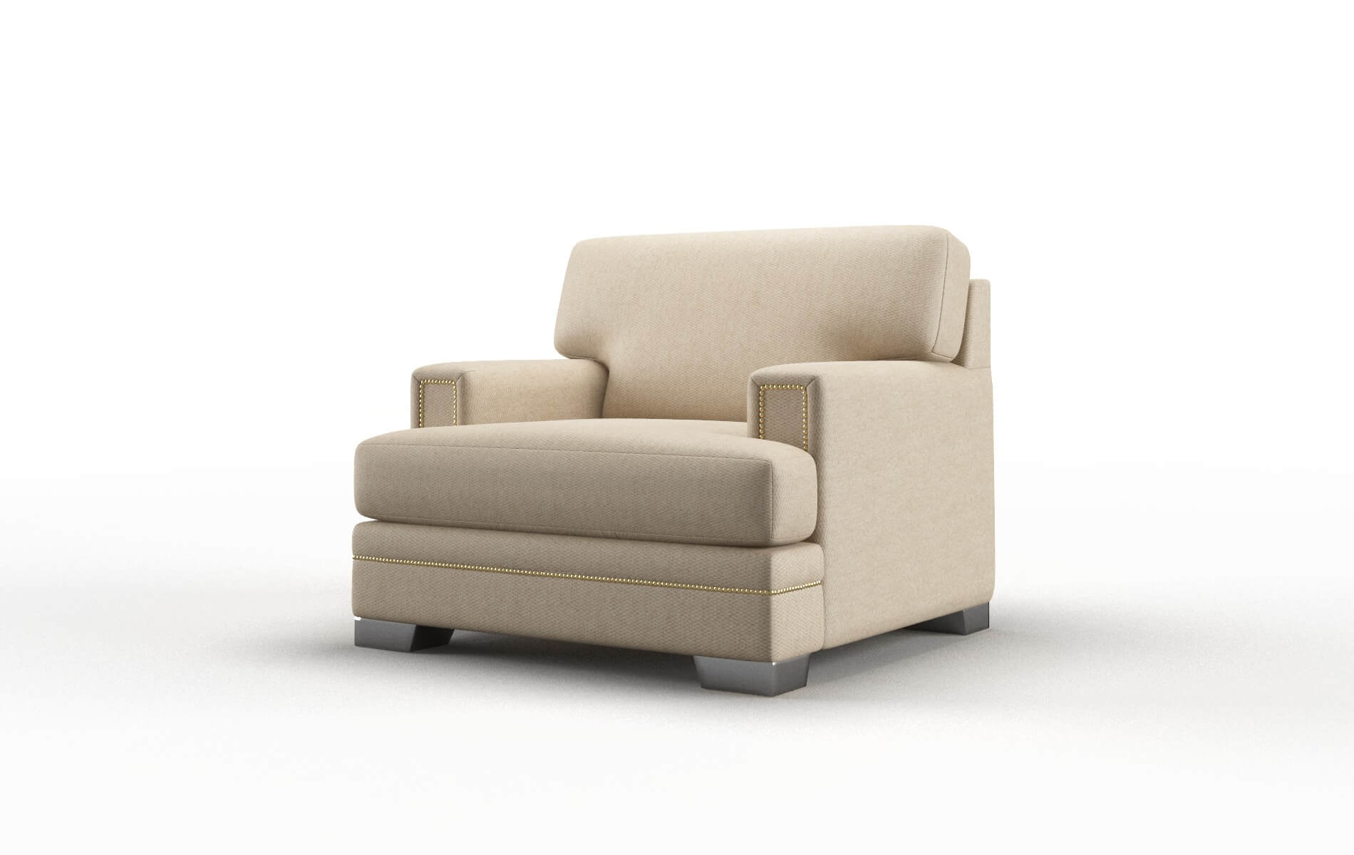 Barcelona Avenger Burlap Chair metal legs 4