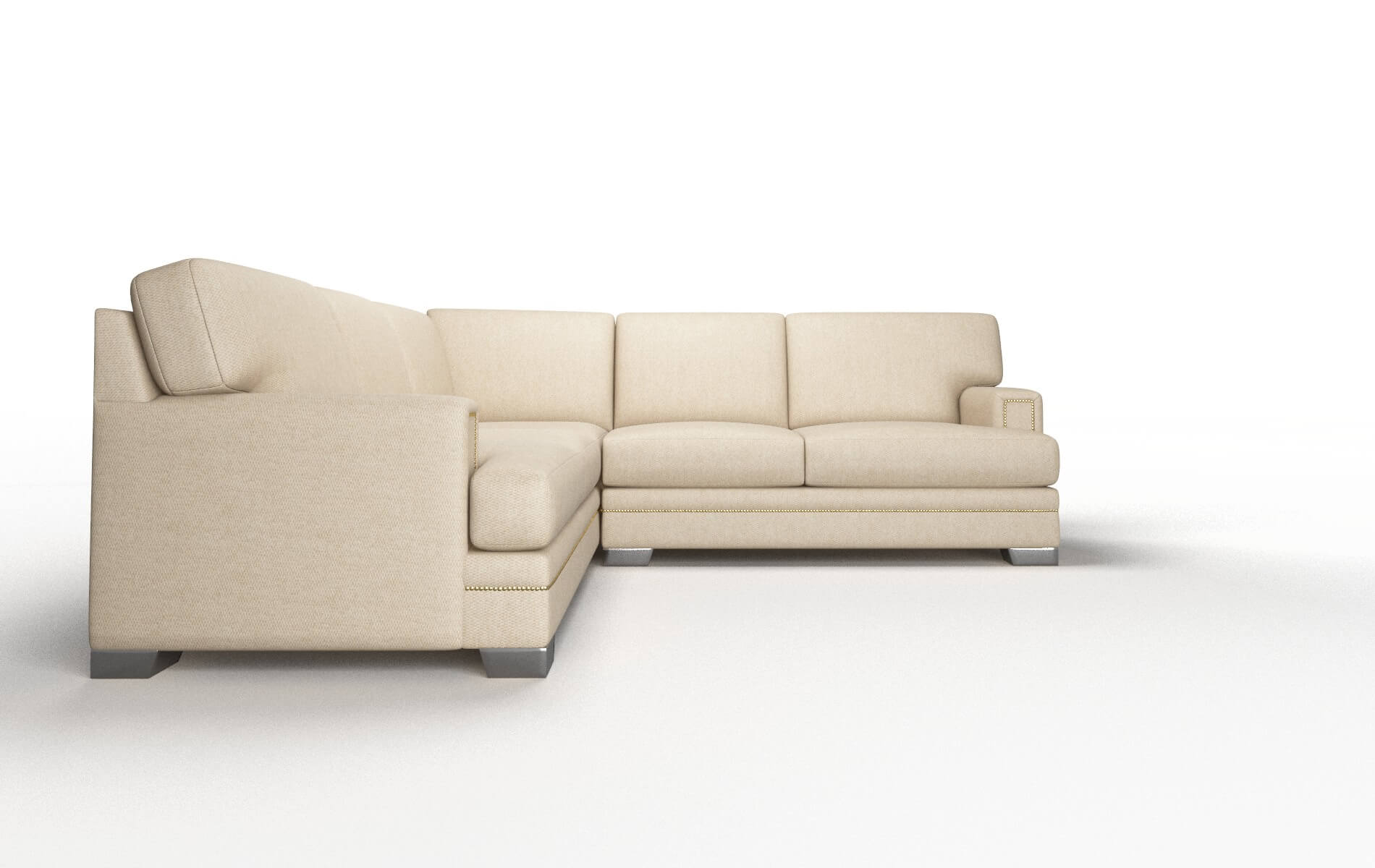 Barcelona Avenger Burlap Sectional metal legs 2