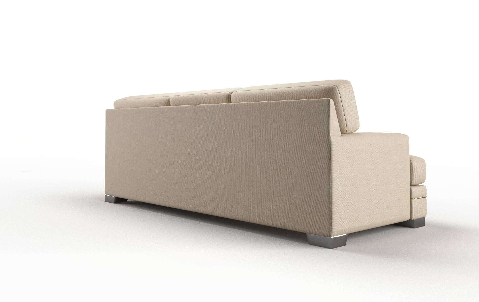 Barcelona Avenger Burlap Sofa metal legs 5