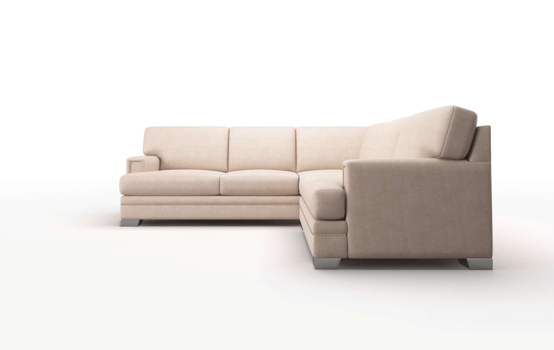 Barcelona Bella Pewter Sectional metal legs 5