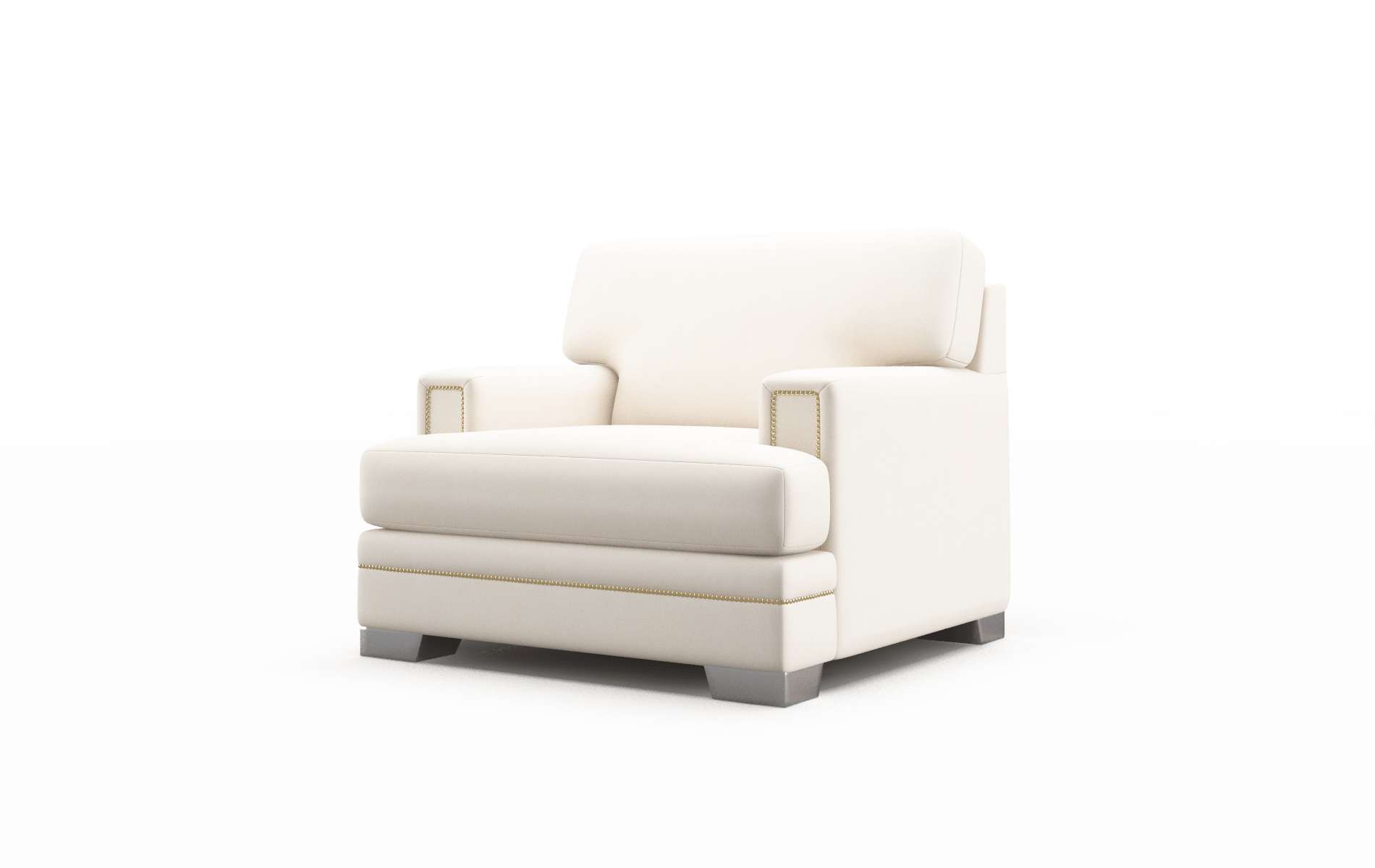 Barcelona Blanche Milky Chair metal legs 4