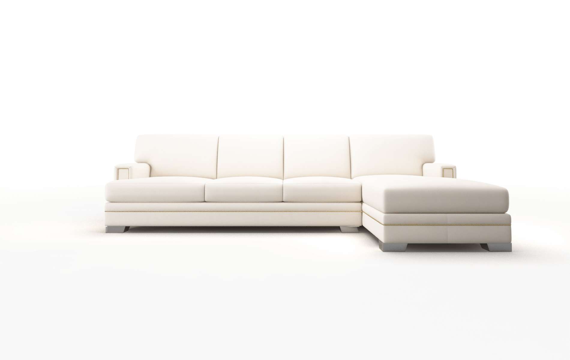 Barcelona Blanche Milky Panel metal legs 1