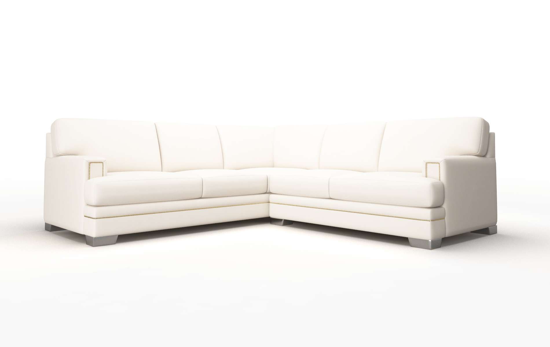 Barcelona Blanche Milky Sectional metal legs 1