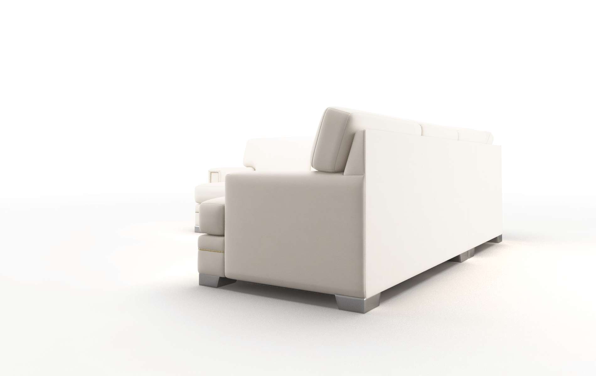 Barcelona Blanche Milky Sectional metal legs 4