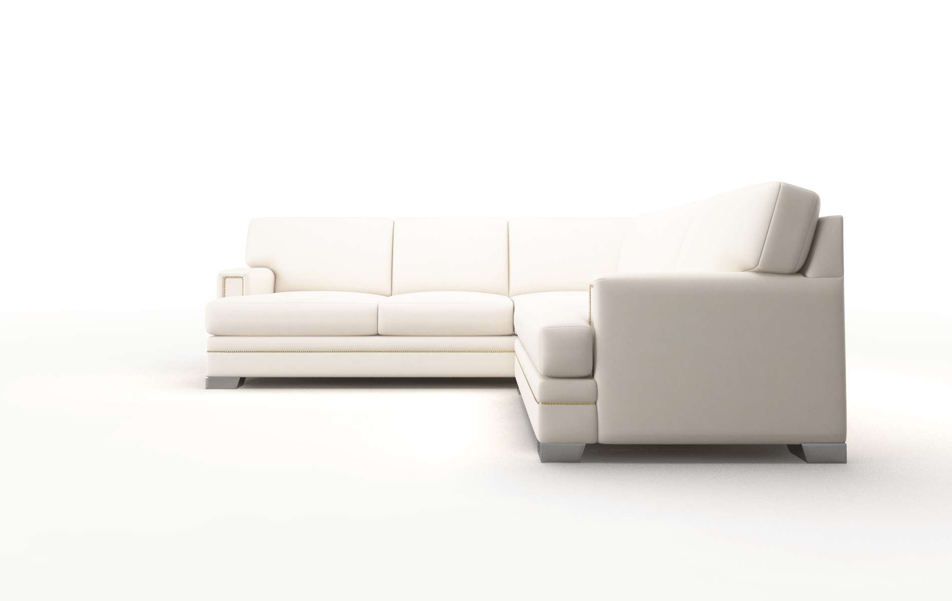 Barcelona Blanche Milky Sectional metal legs 5