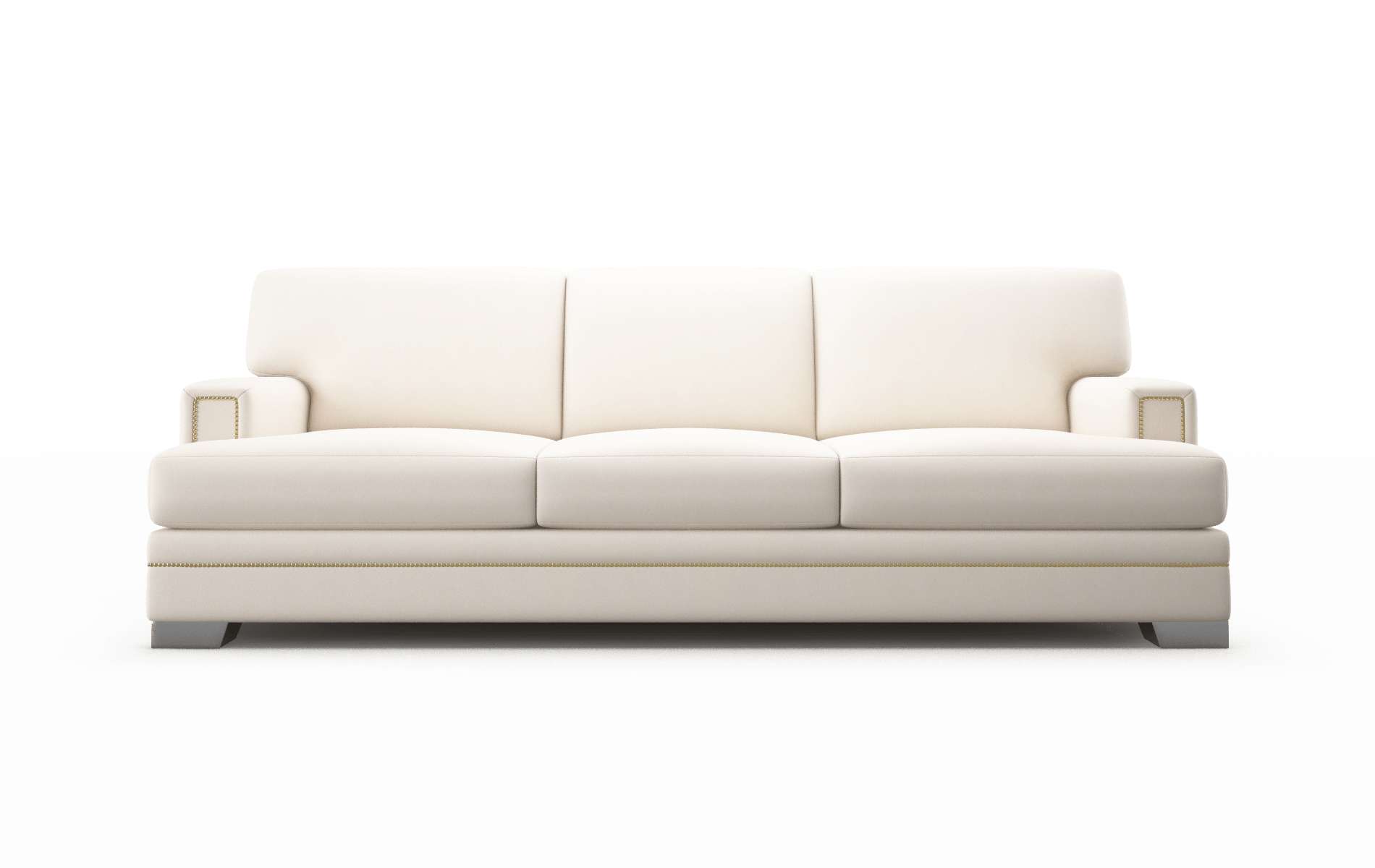 Barcelona Blanche Milky Sofa metal legs 1