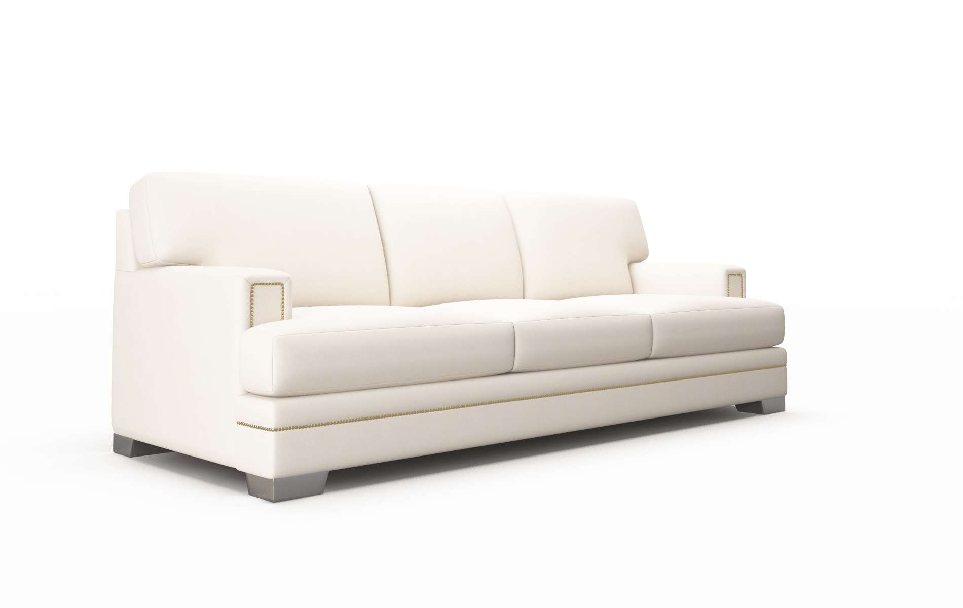 Barcelona Blanche Milky Sofa metal legs 2