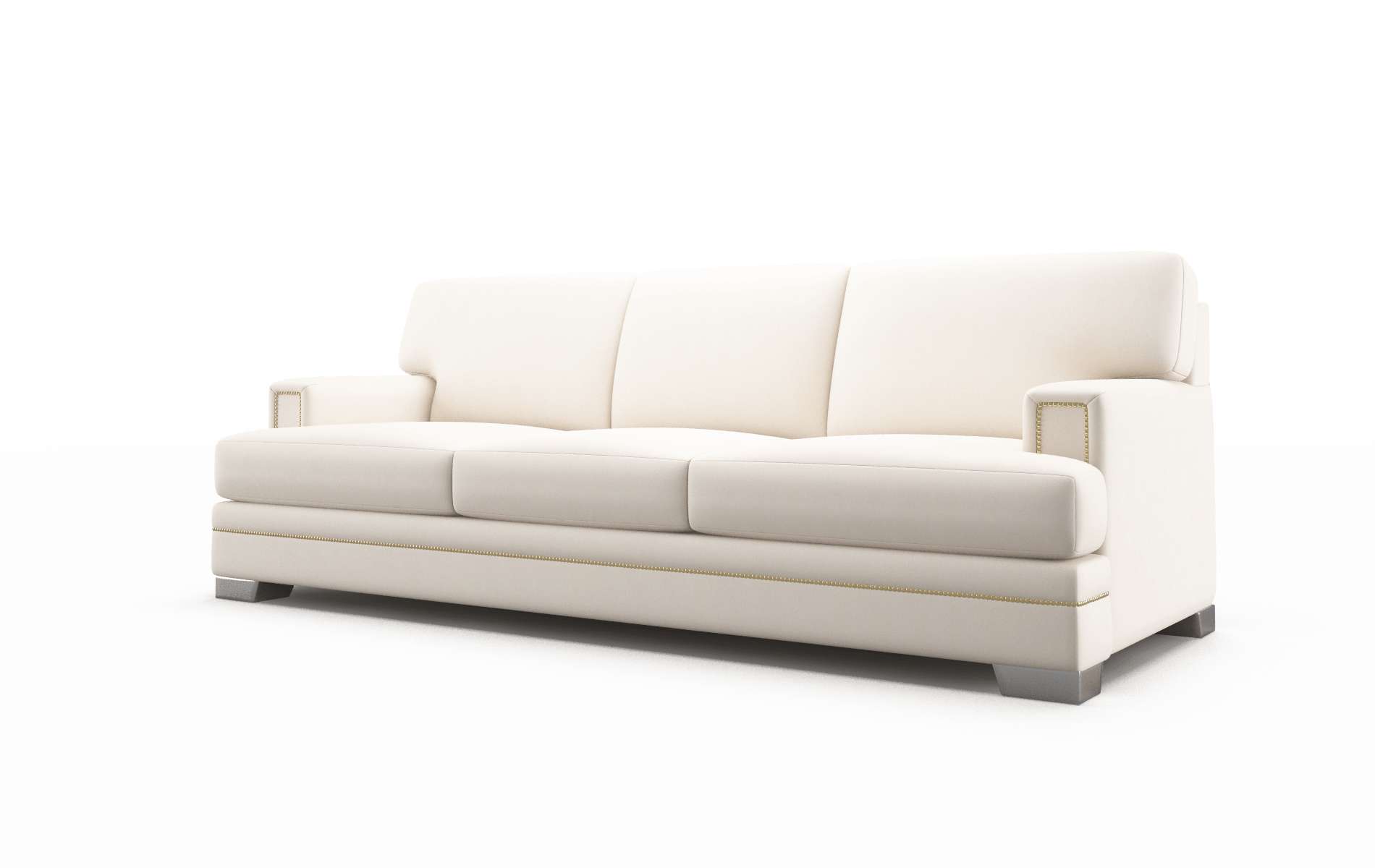 Barcelona Blanche Milky Sofa metal legs 4