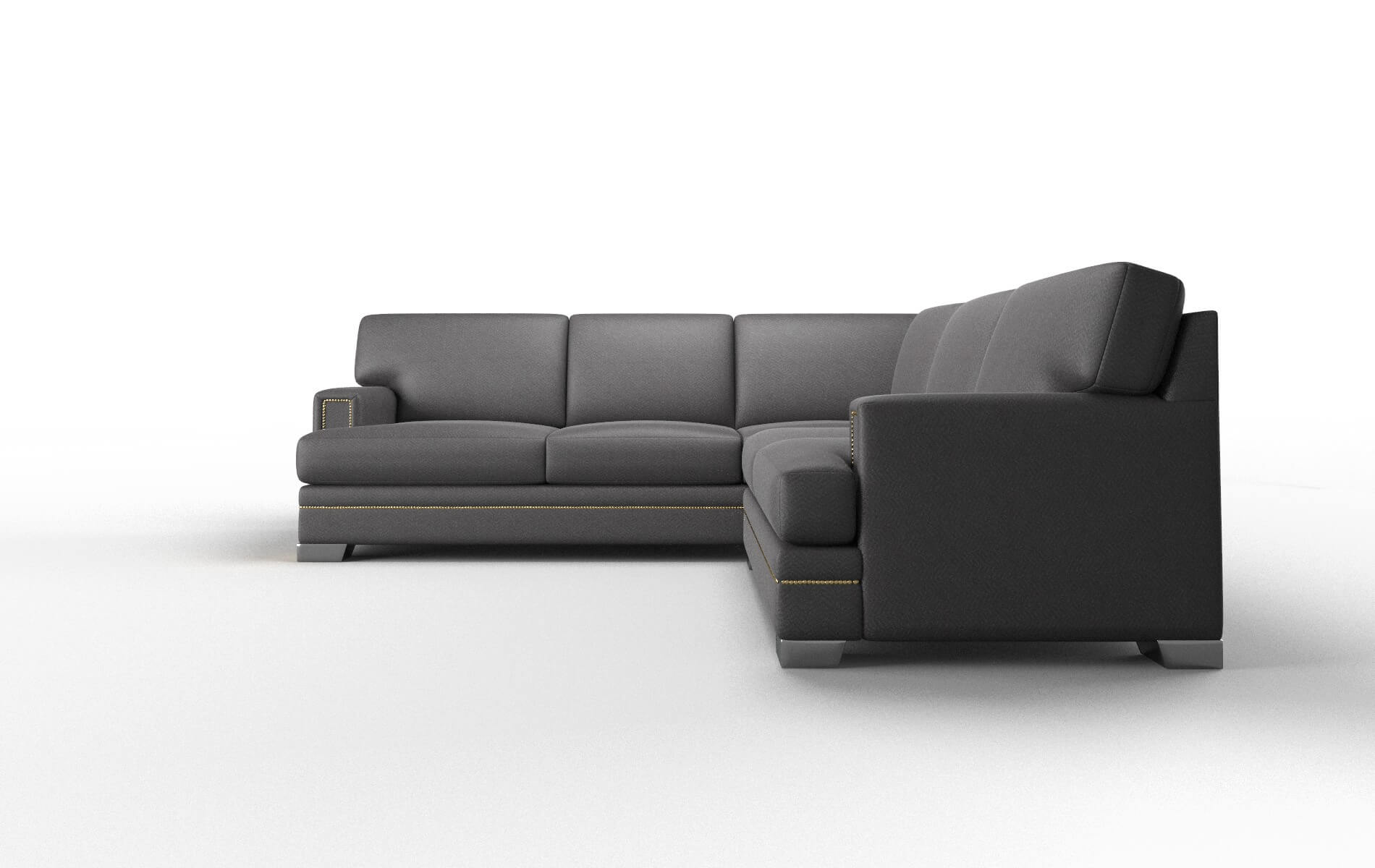 Barcelona Catalina Charcoal Sectional metal legs 5