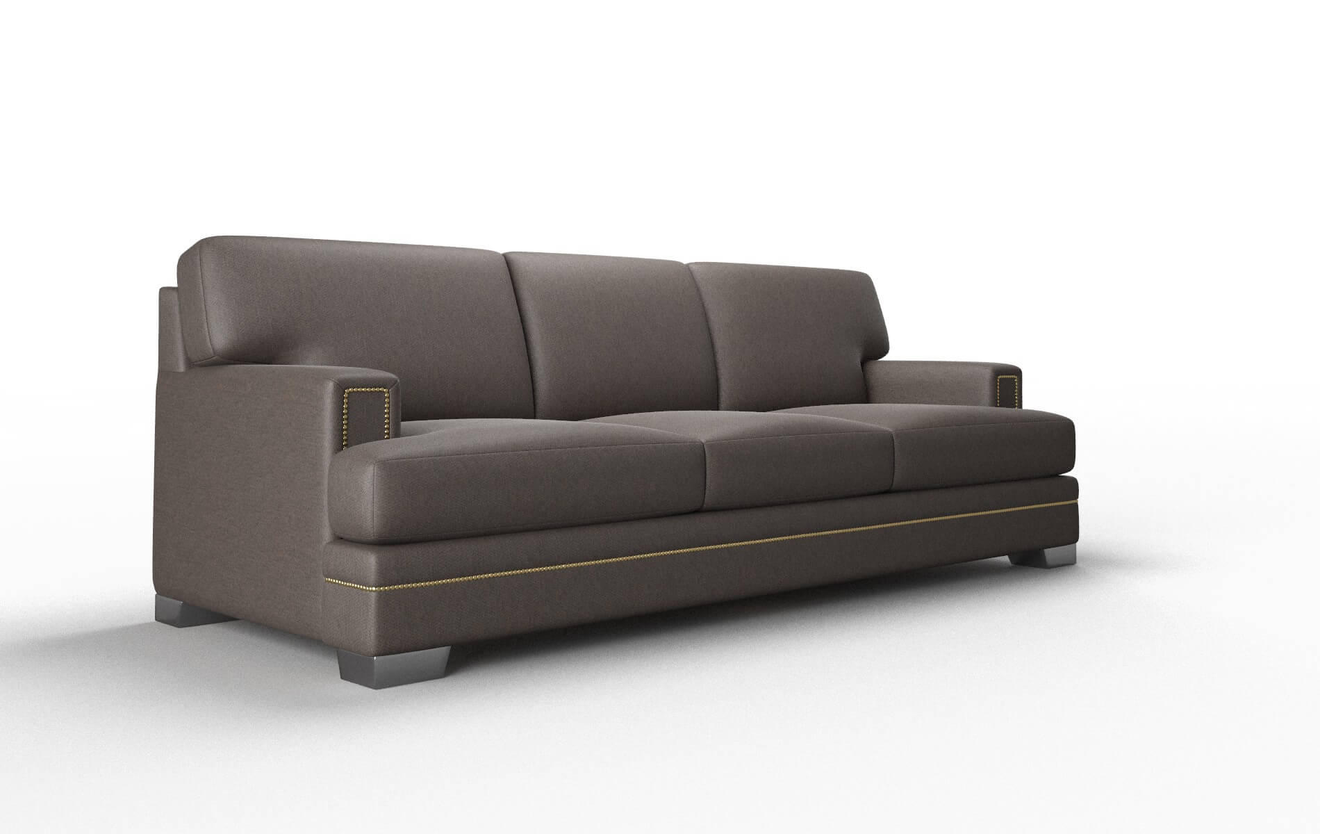 Barcelona Cosmo Chocolate Sofa metal legs 2