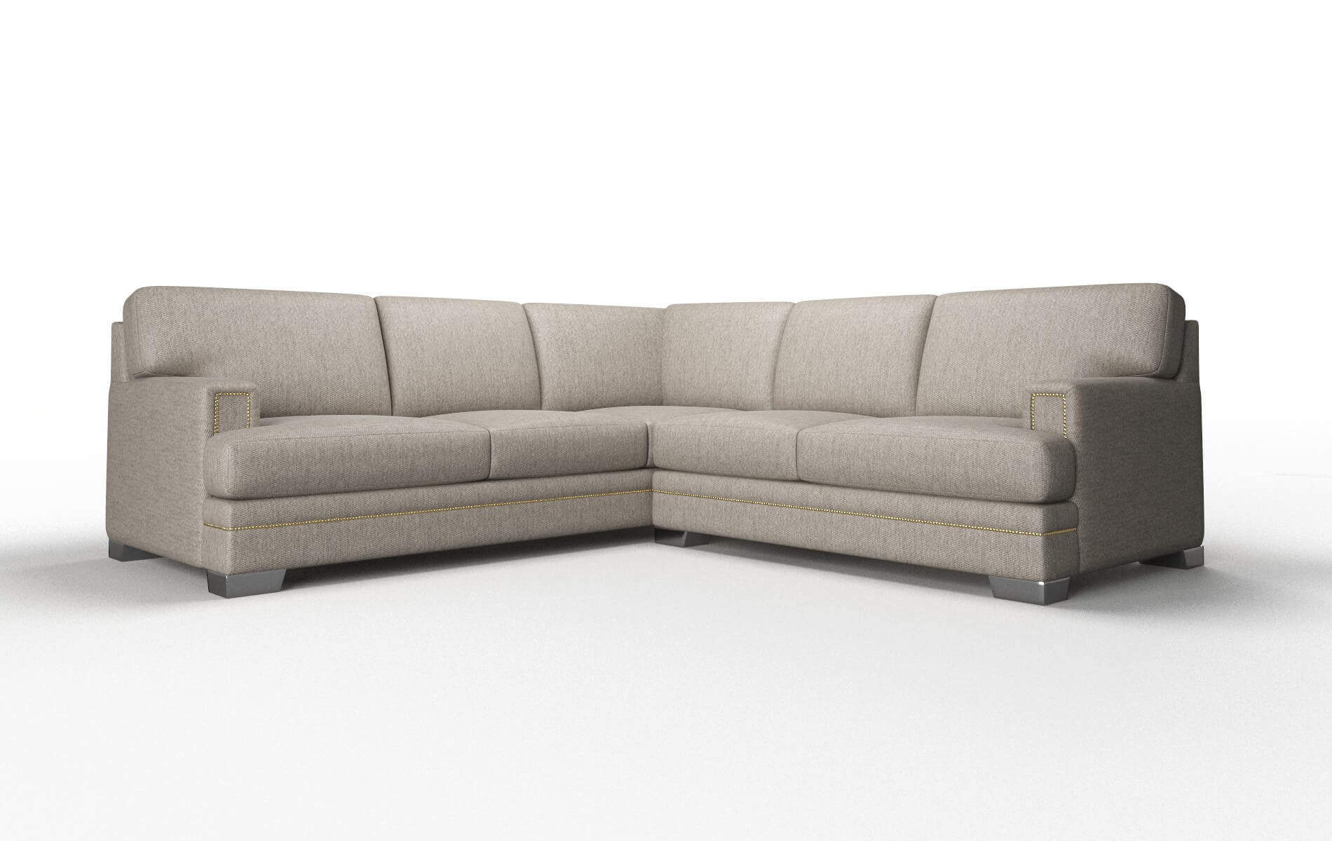 Barcelona Cosmo Taupe Sectional metal legs 1