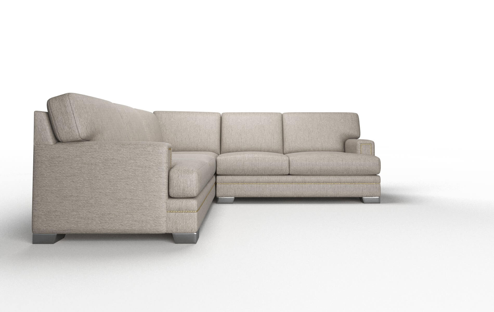 Barcelona Cosmo Taupe Sectional metal legs 2