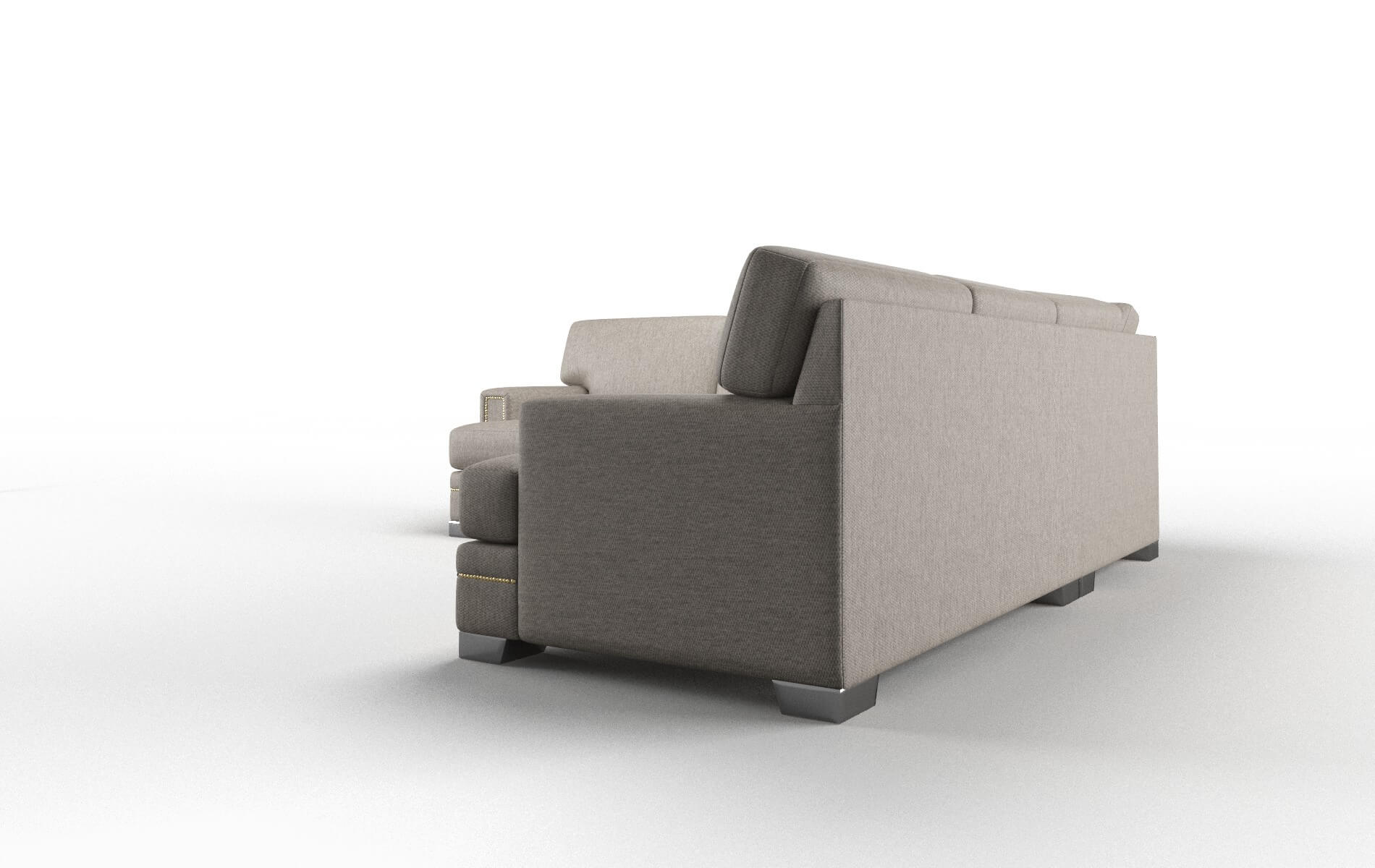 Barcelona Cosmo Taupe Sectional metal legs 4