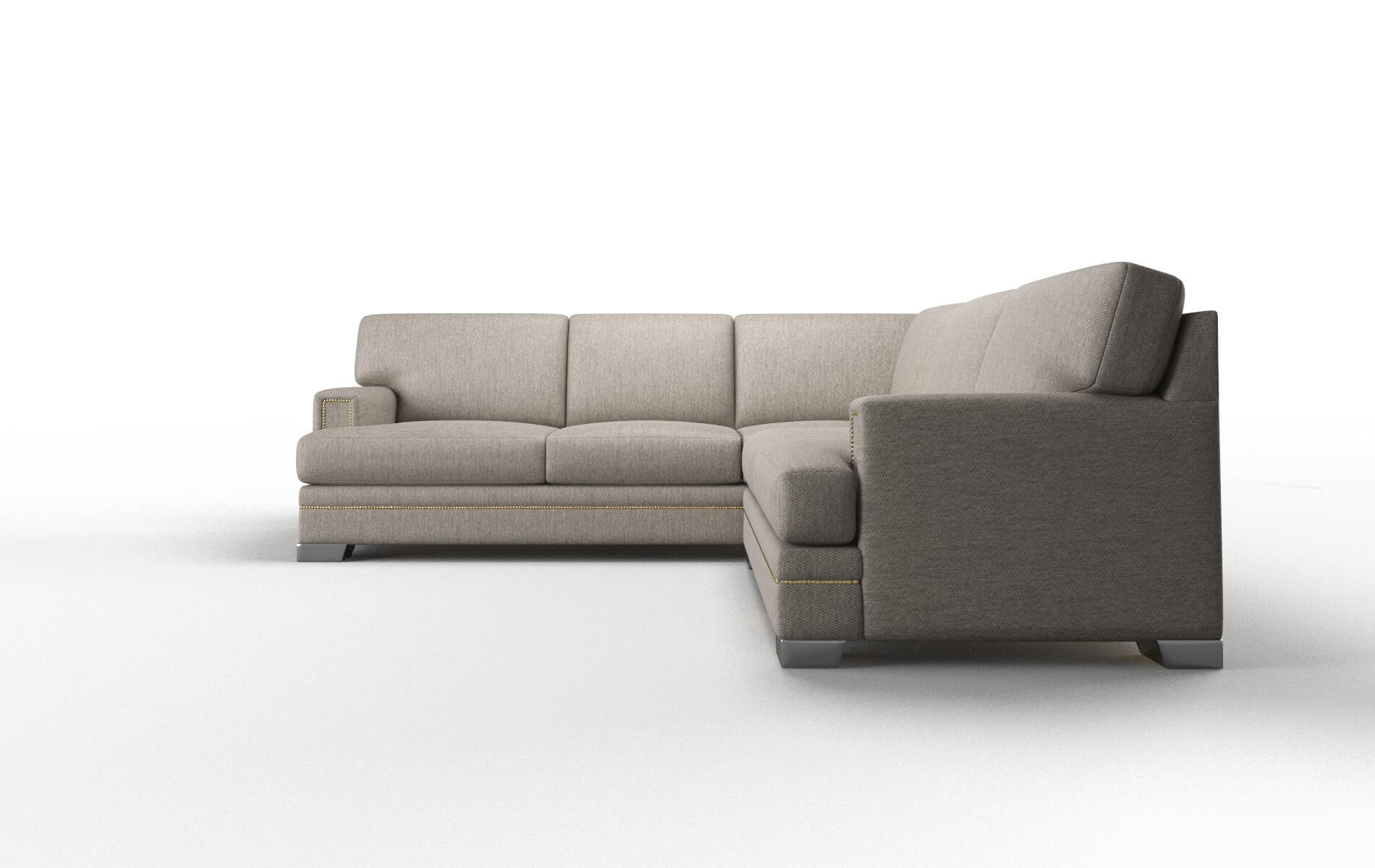 Barcelona Cosmo Taupe Sectional metal legs 5