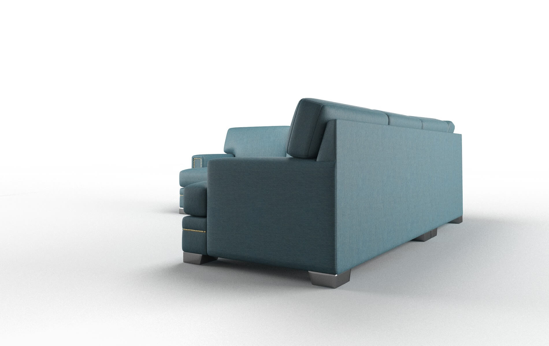 Barcelona Cosmo Teal Sectional metal legs 4