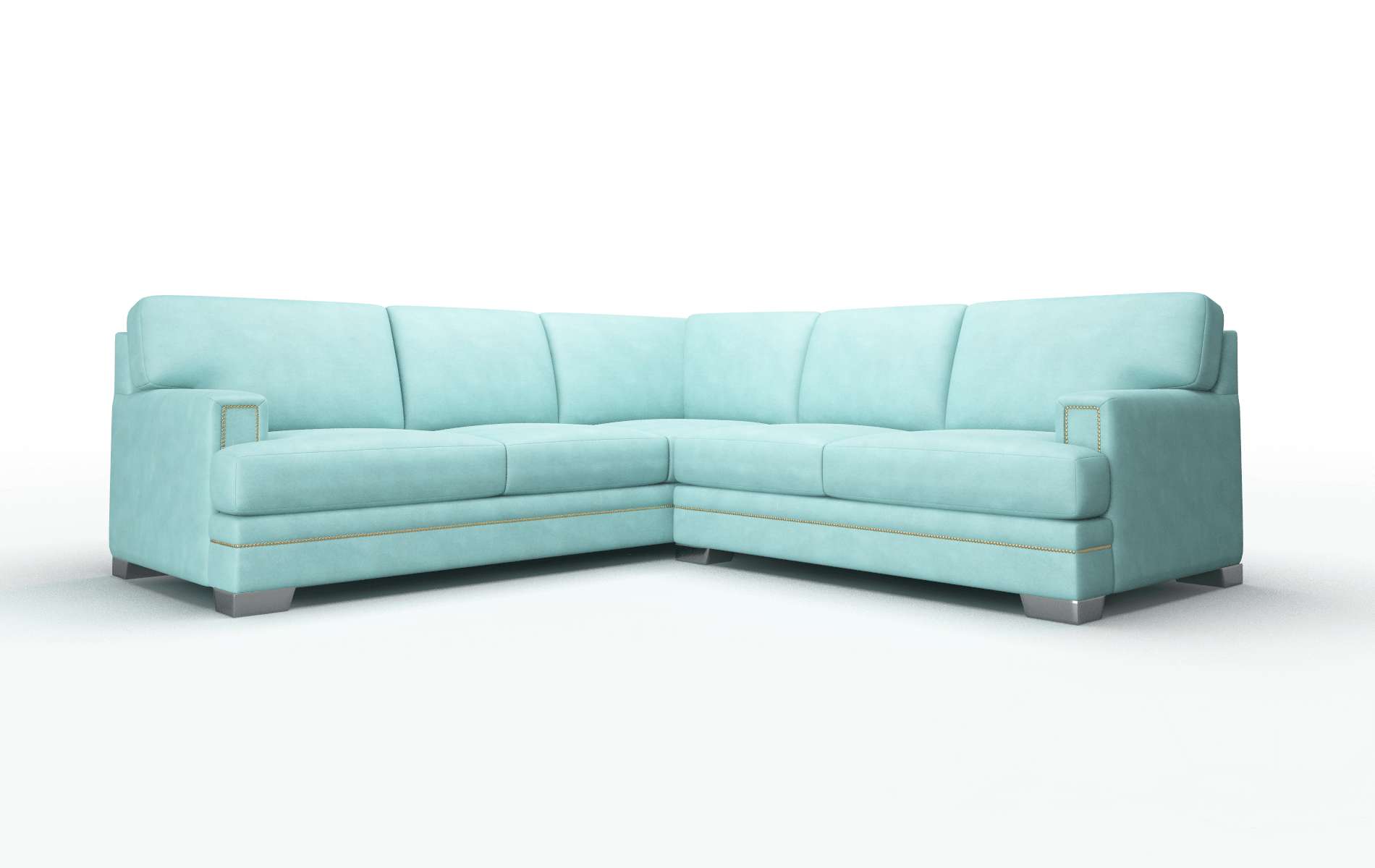 Barcelona Curious Turquoise Sectional metal legs