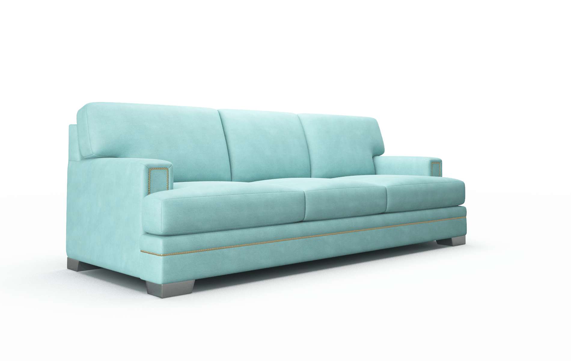 Barcelona Curious Turquoise Sofa metal legs 2