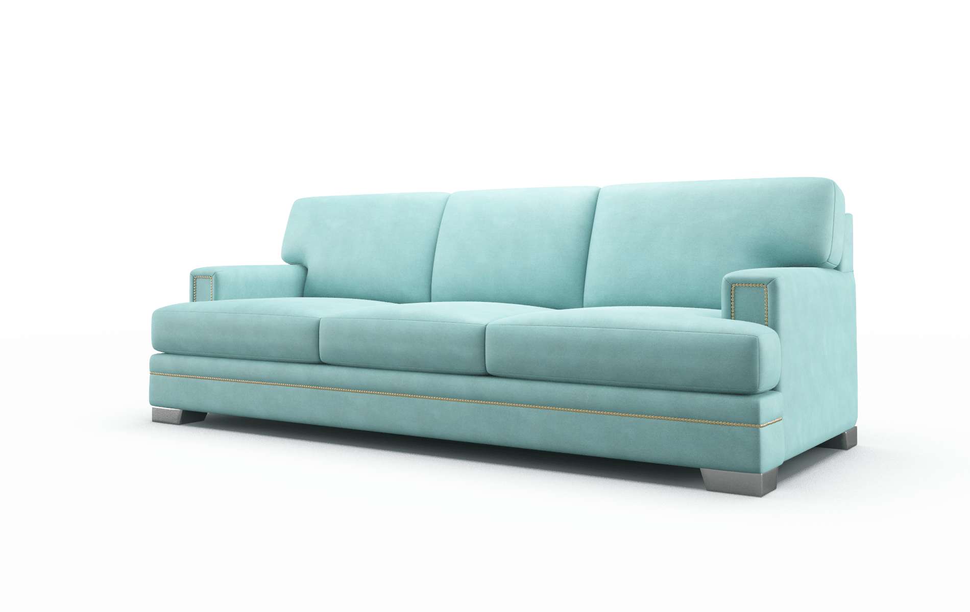 Barcelona Curious Turquoise Sofa metal legs 4