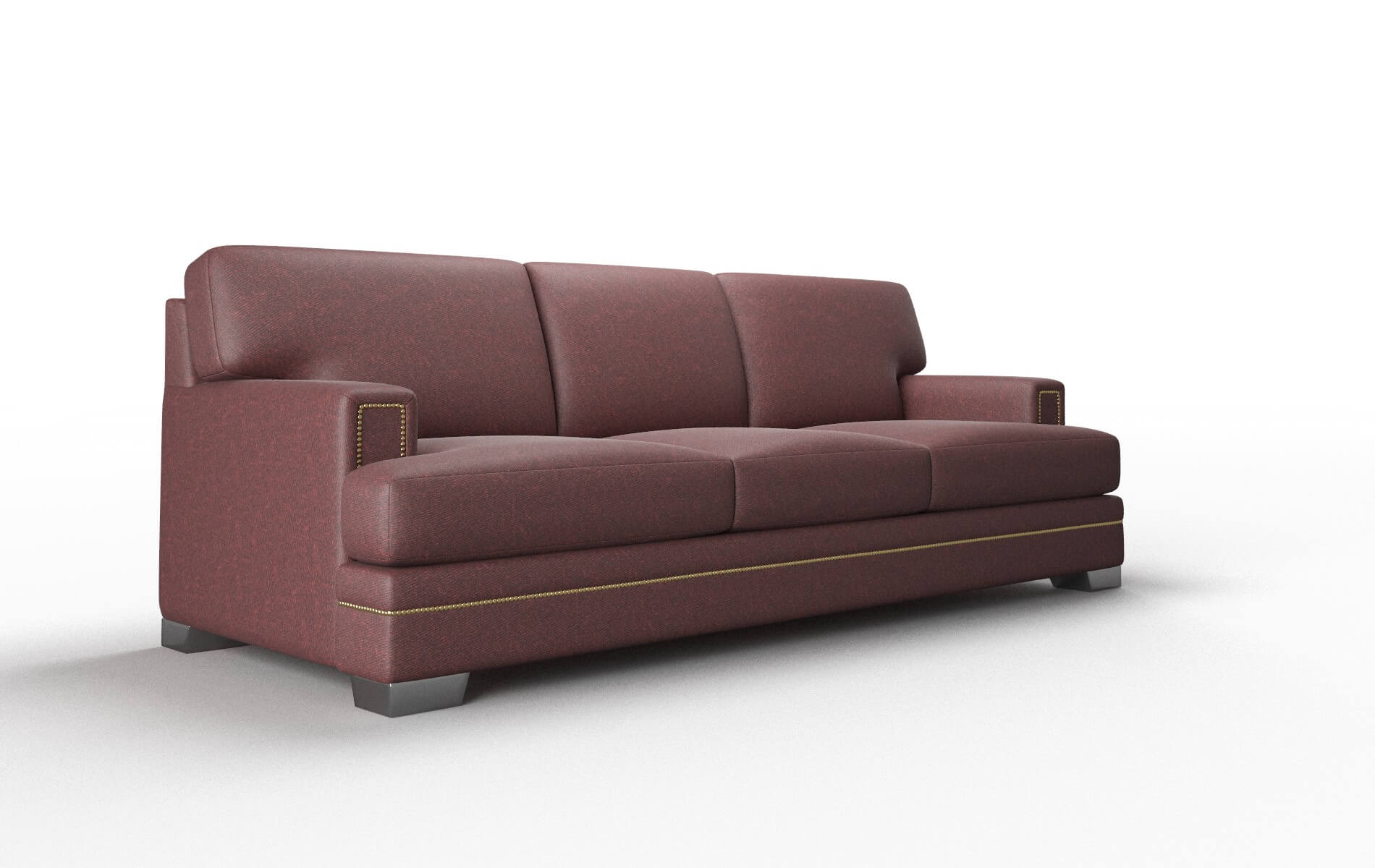 Barcelona Derby Berry Sofa metal legs 2
