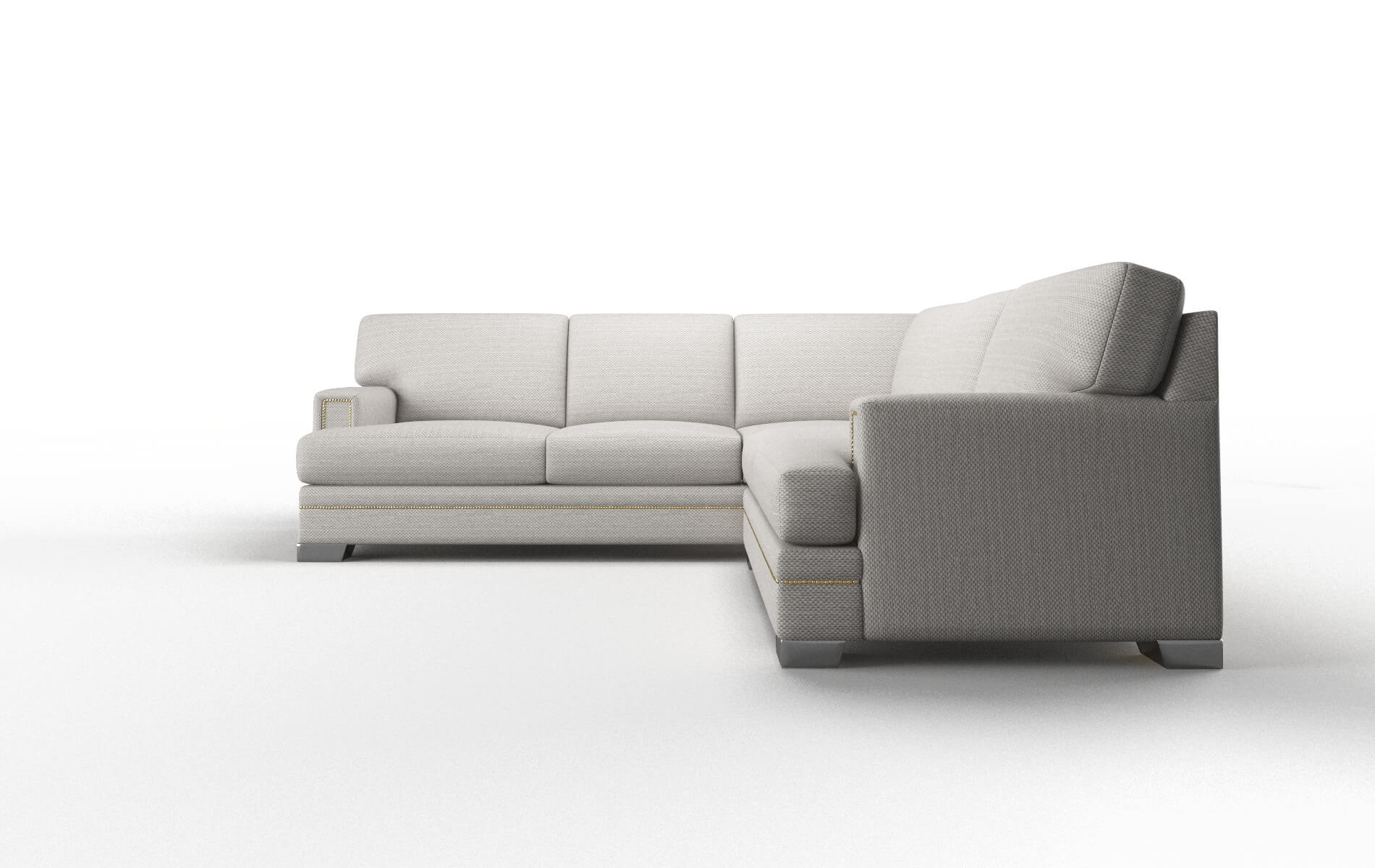 Barcelona Derby Grey Sectional metal legs 5