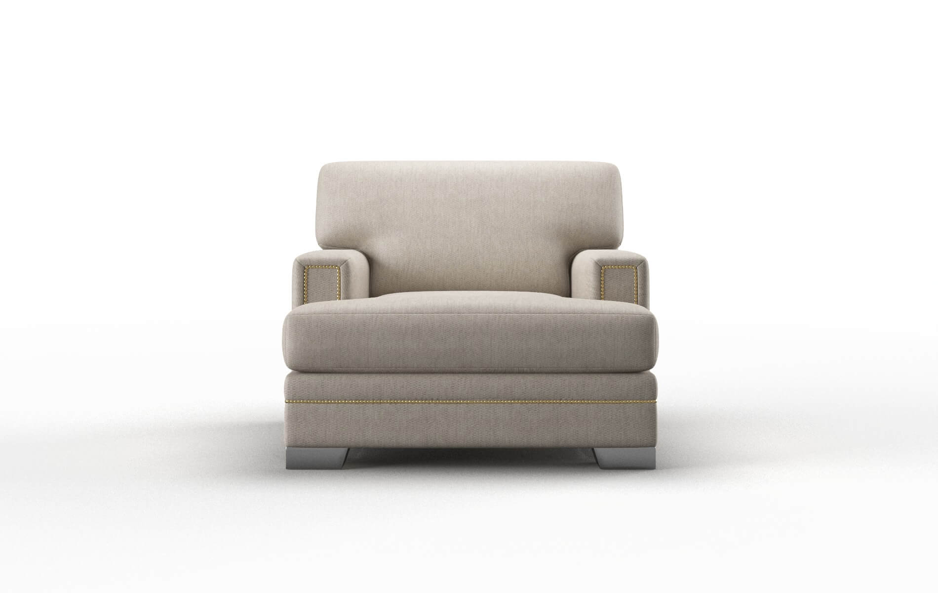 Barcelona Derby Linen Chair metal legs 1