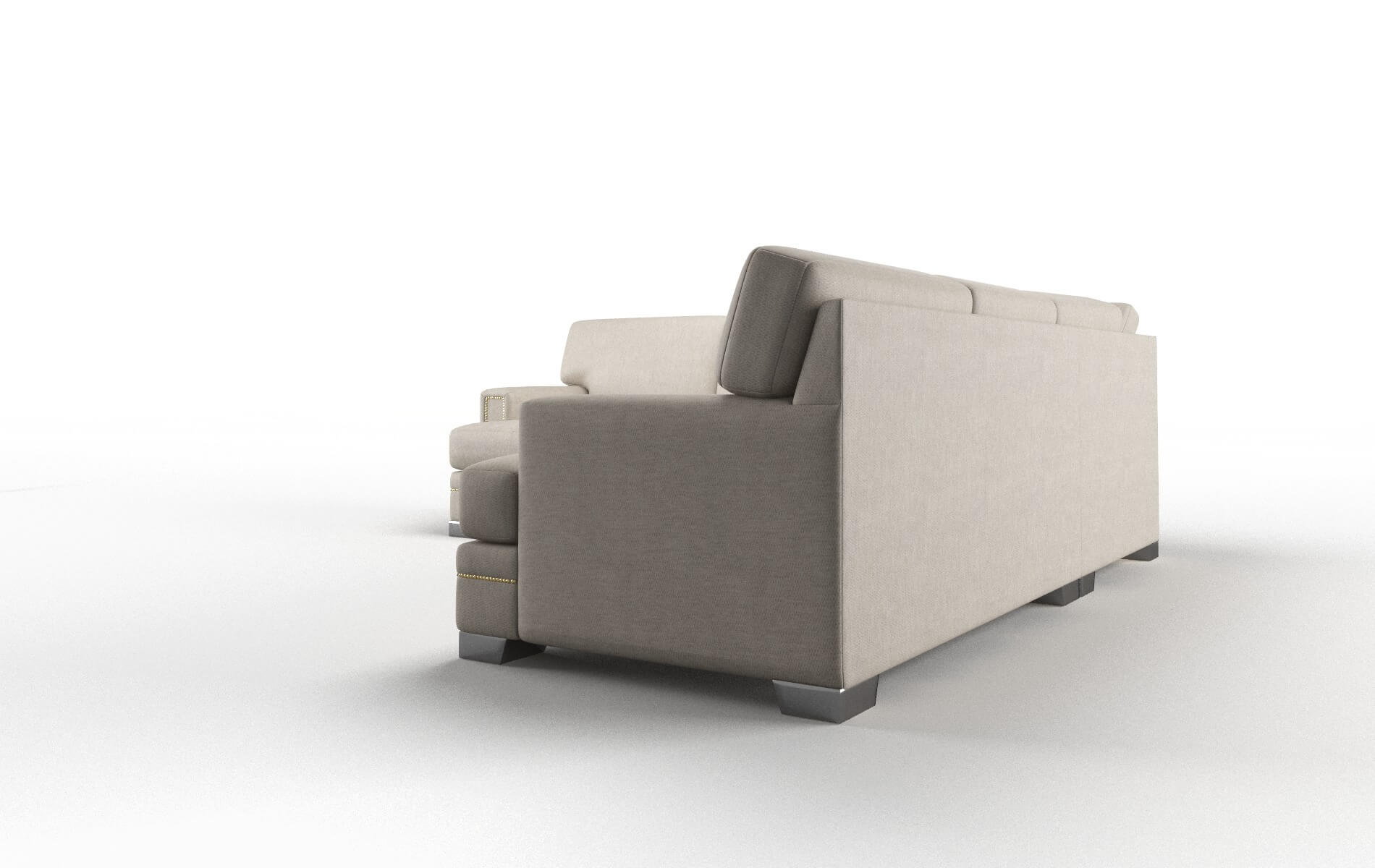 Barcelona Derby Linen Sectional metal legs 4