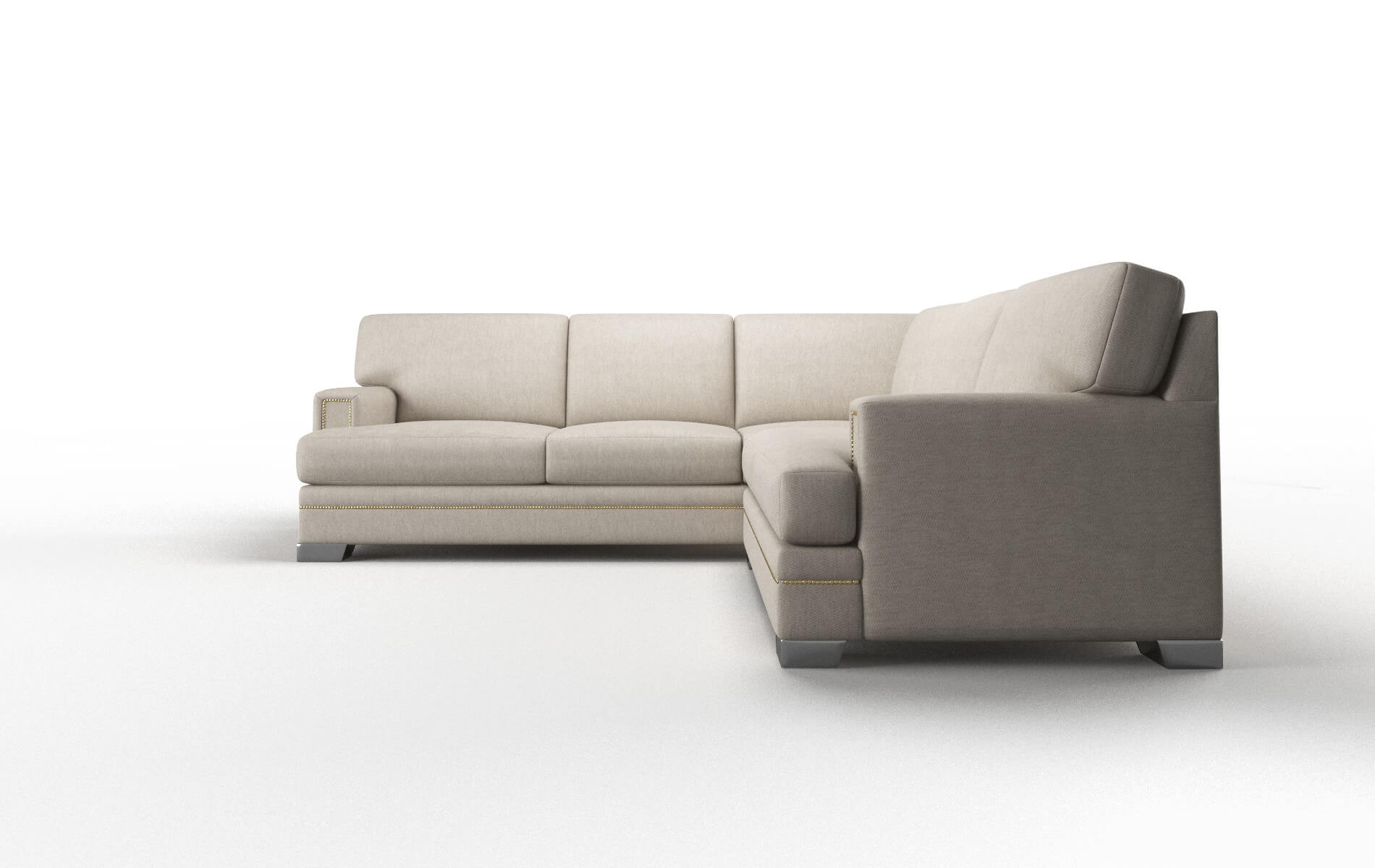 Barcelona Derby Linen Sectional metal legs 5