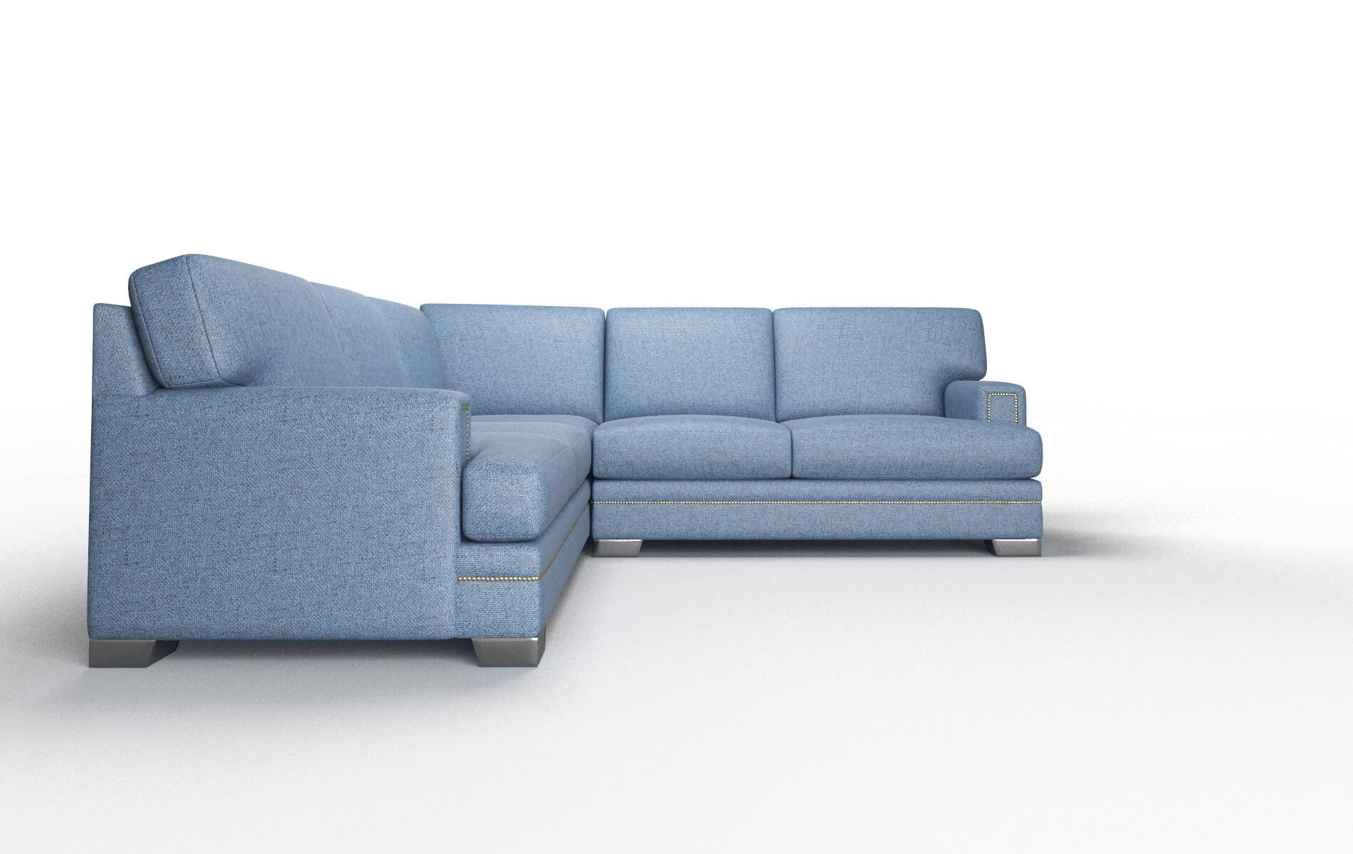 Barcelona Derby Navy Sectional metal legs 2