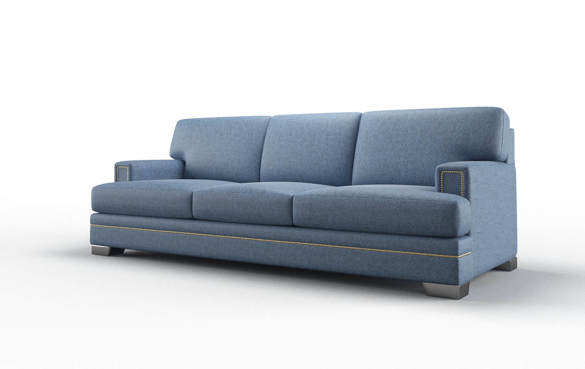 Barcelona Derby Navy Sofa metal legs 4